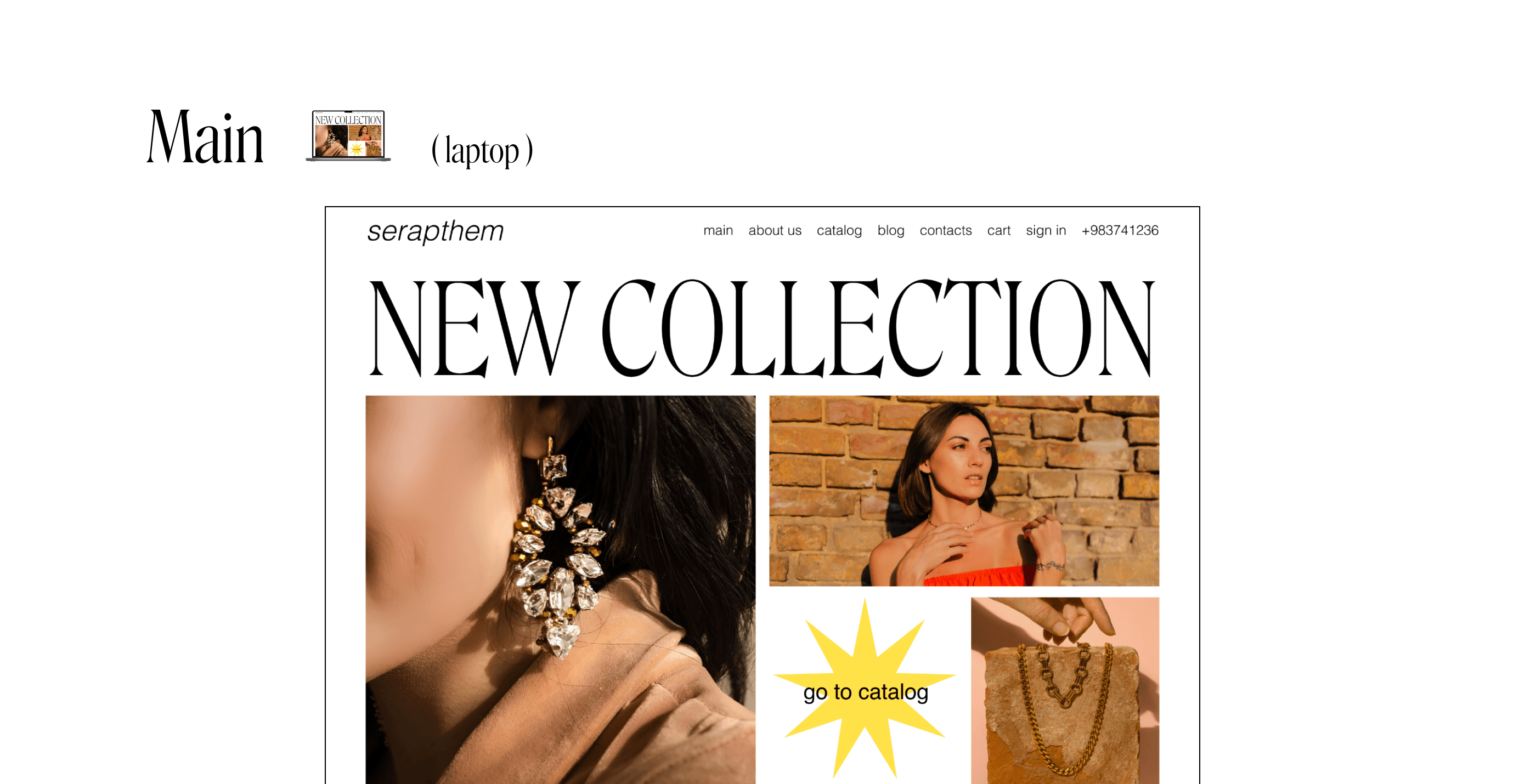 Serapthem Jewerly shop | UI/UX, branding, 3D, graphic — Изображение №12 — Брендинг, 3D на Dprofile