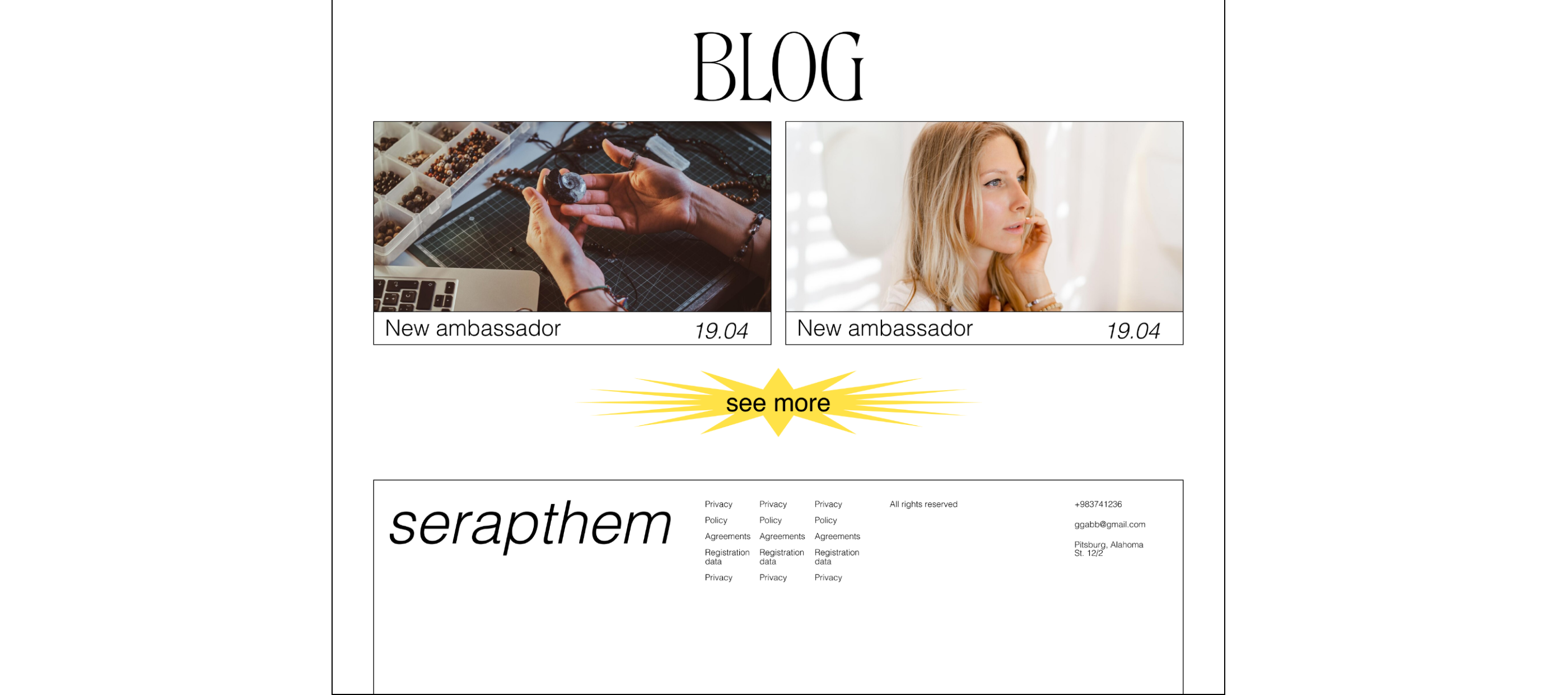 Serapthem Jewerly shop | UI/UX, branding, 3D, graphic — Изображение №14 — Брендинг, 3D на Dprofile