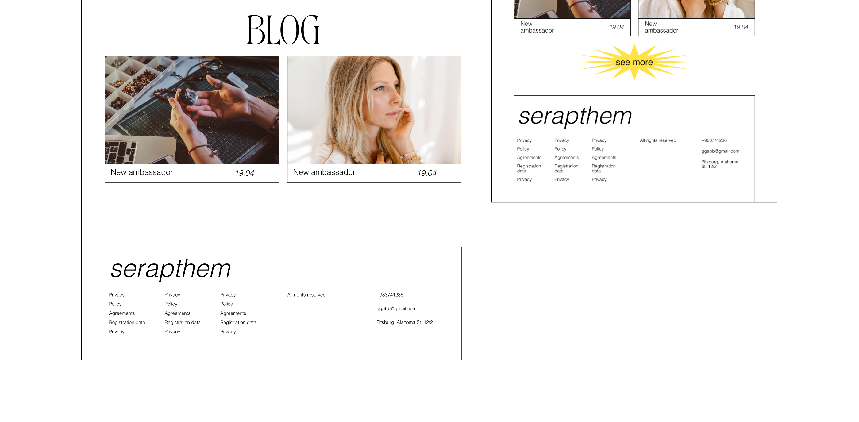 Serapthem Jewerly shop | UI/UX, branding, 3D, graphic — Изображение №17 — Брендинг, 3D на Dprofile