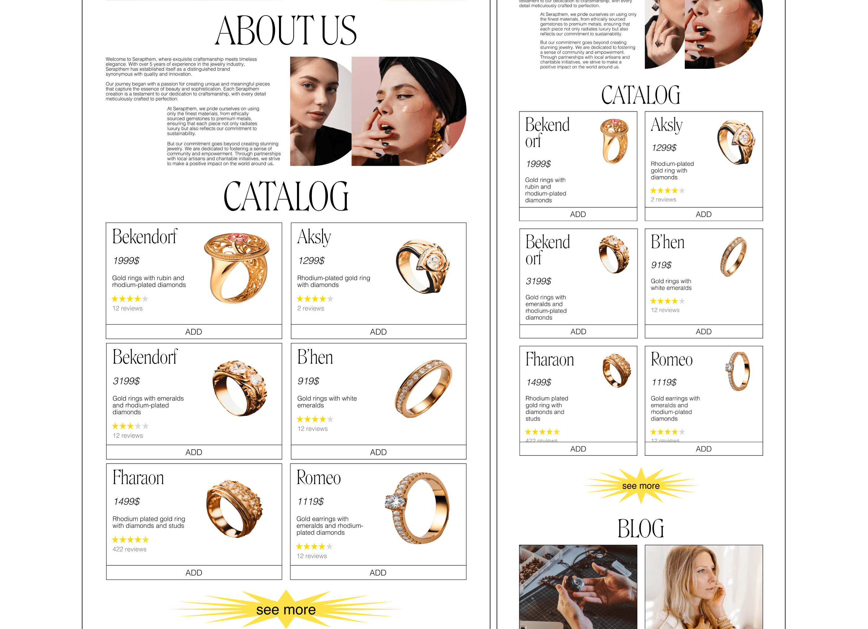 Serapthem Jewerly shop | UI/UX, branding, 3D, graphic — Изображение №16 — Брендинг, 3D на Dprofile