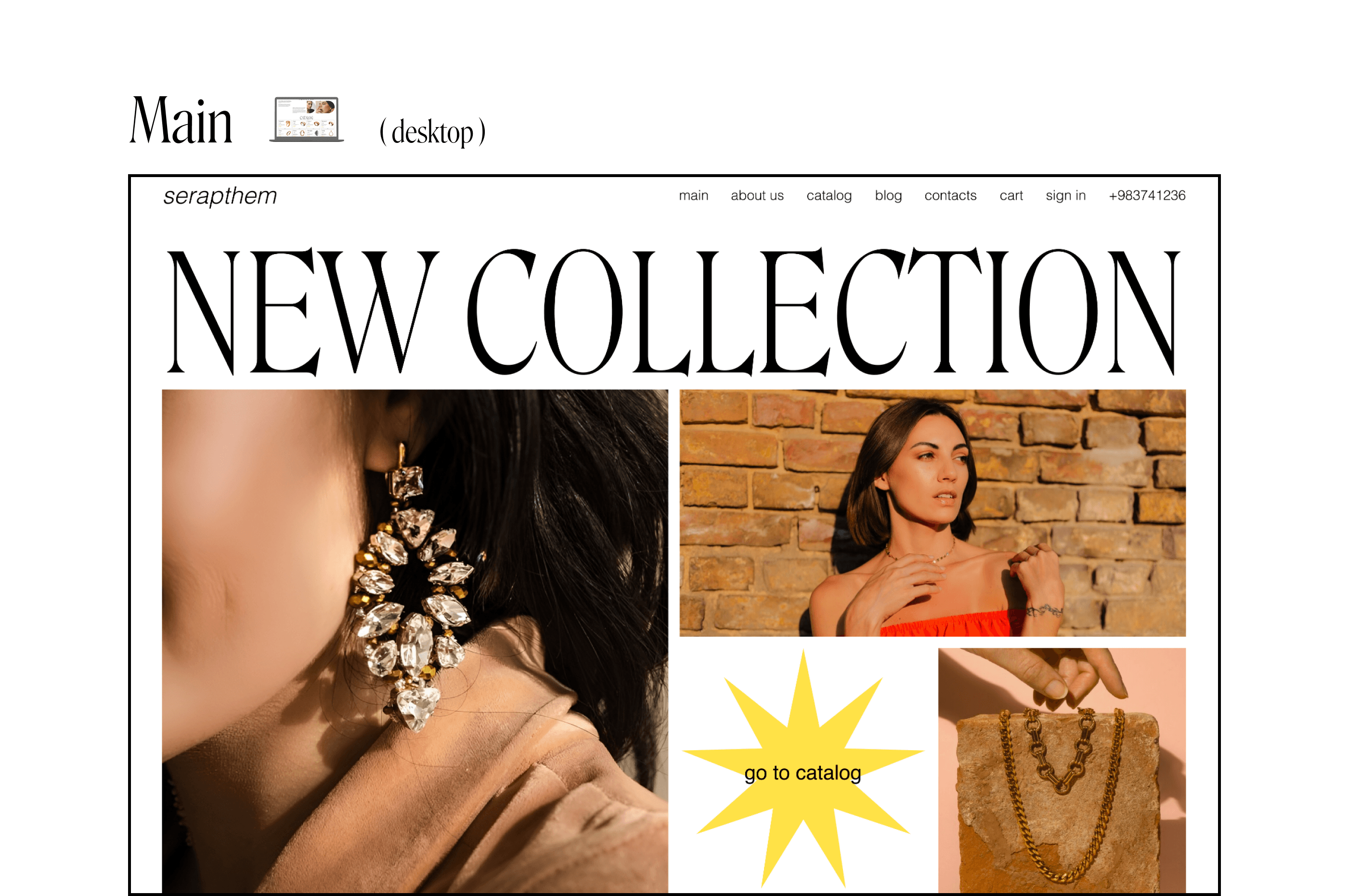 Serapthem Jewerly shop | UI/UX, branding, 3D, graphic — Изображение №3 — Брендинг, 3D на Dprofile