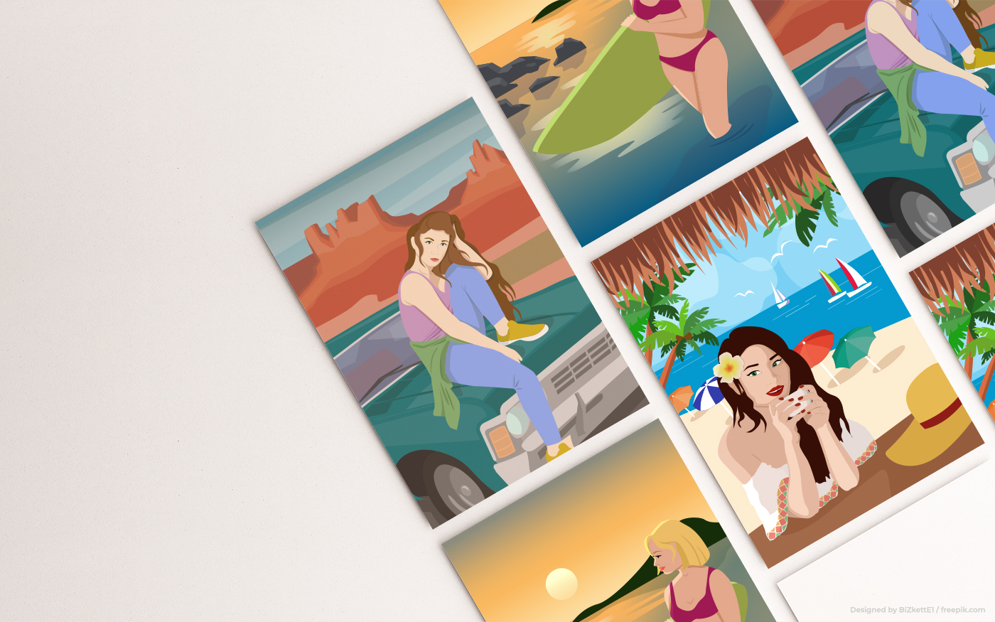 Иллюстрации для открыток Отпуск / Vacation postcard — Изображение №4 — Графика на Dprofile