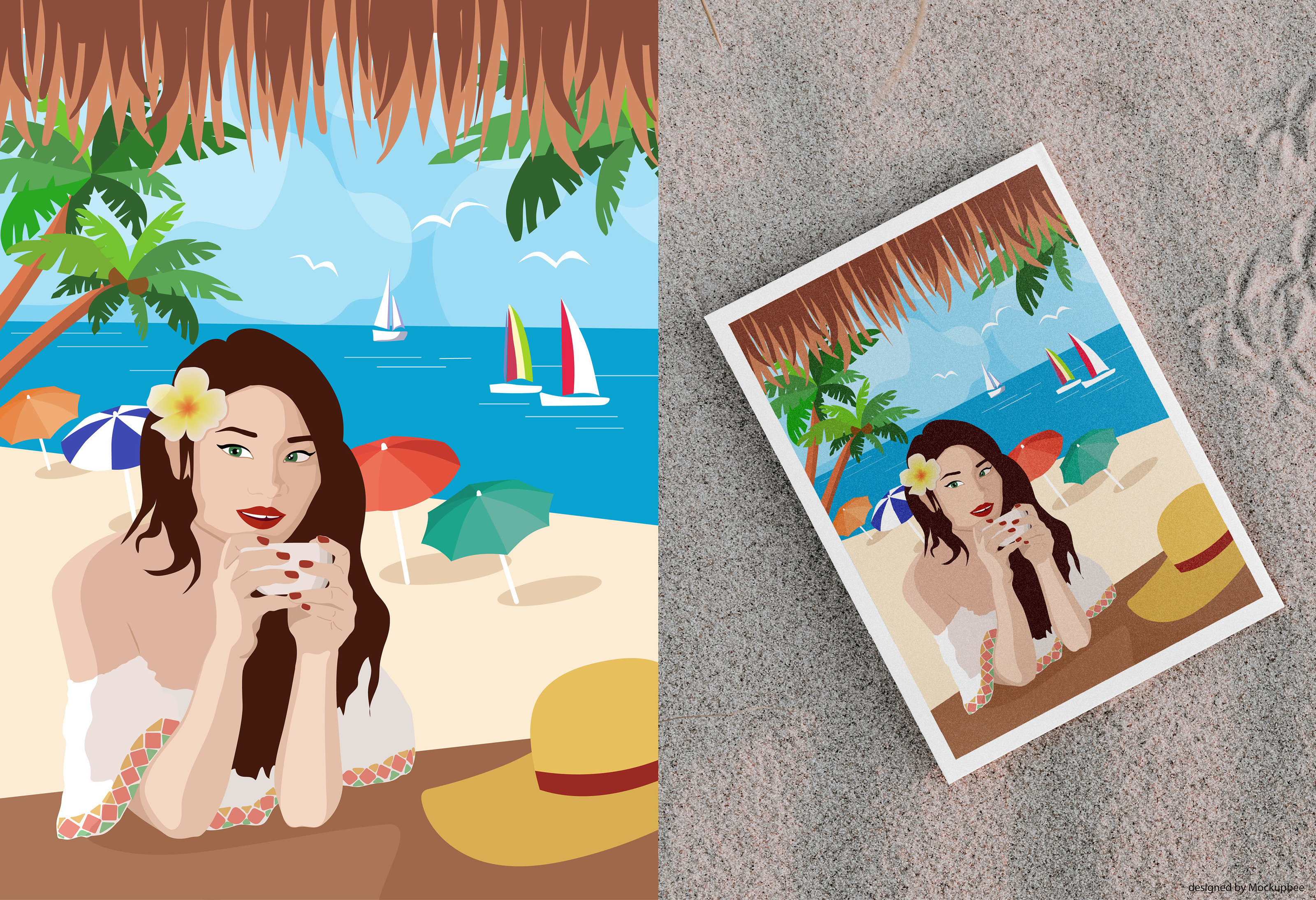 Иллюстрации для открыток Отпуск / Vacation postcard — Изображение №1 — Графика на Dprofile