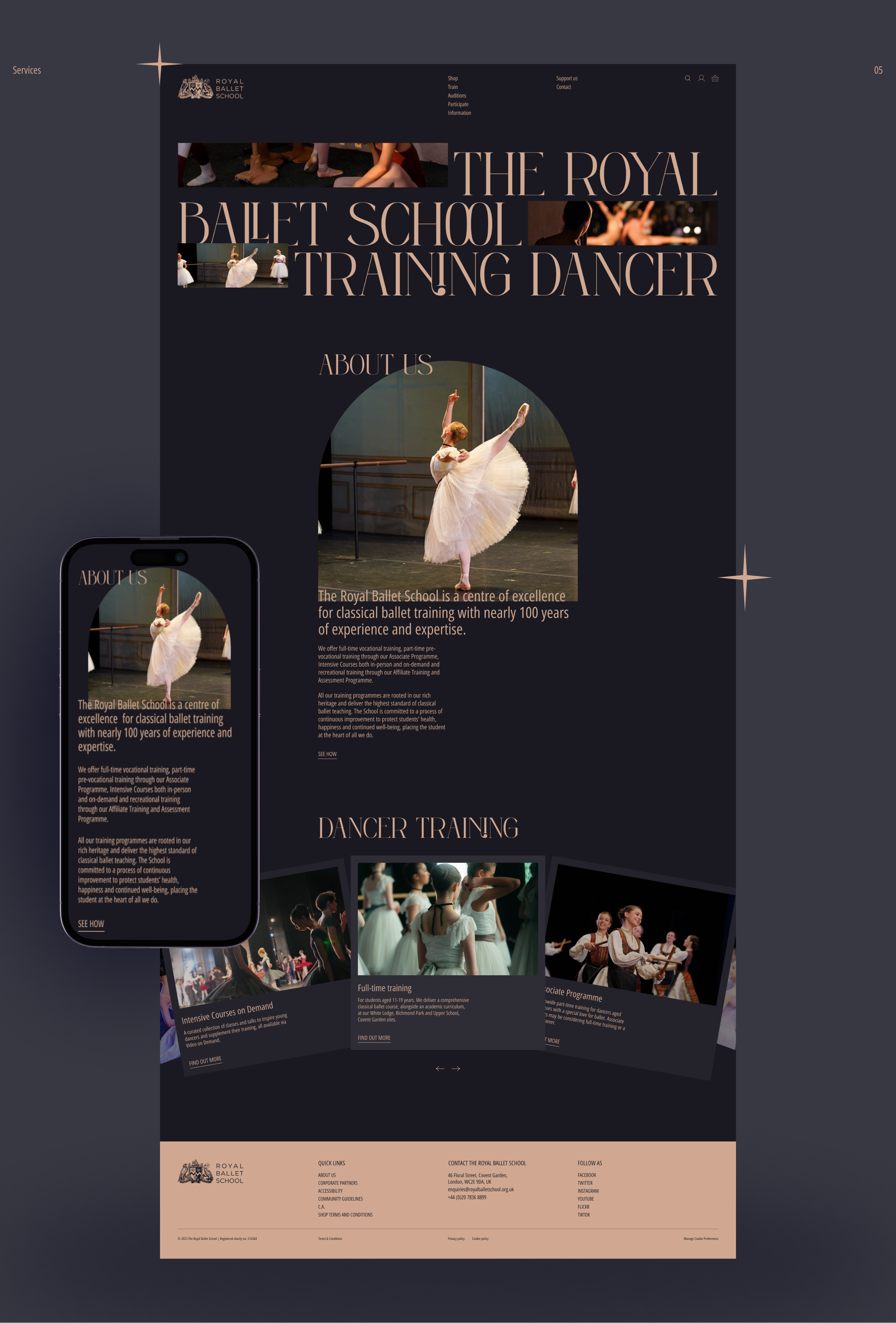 The Royal Ballet School | Корпоративный сайт — Изображение №5 — Интерфейсы, Брендинг на Dprofile