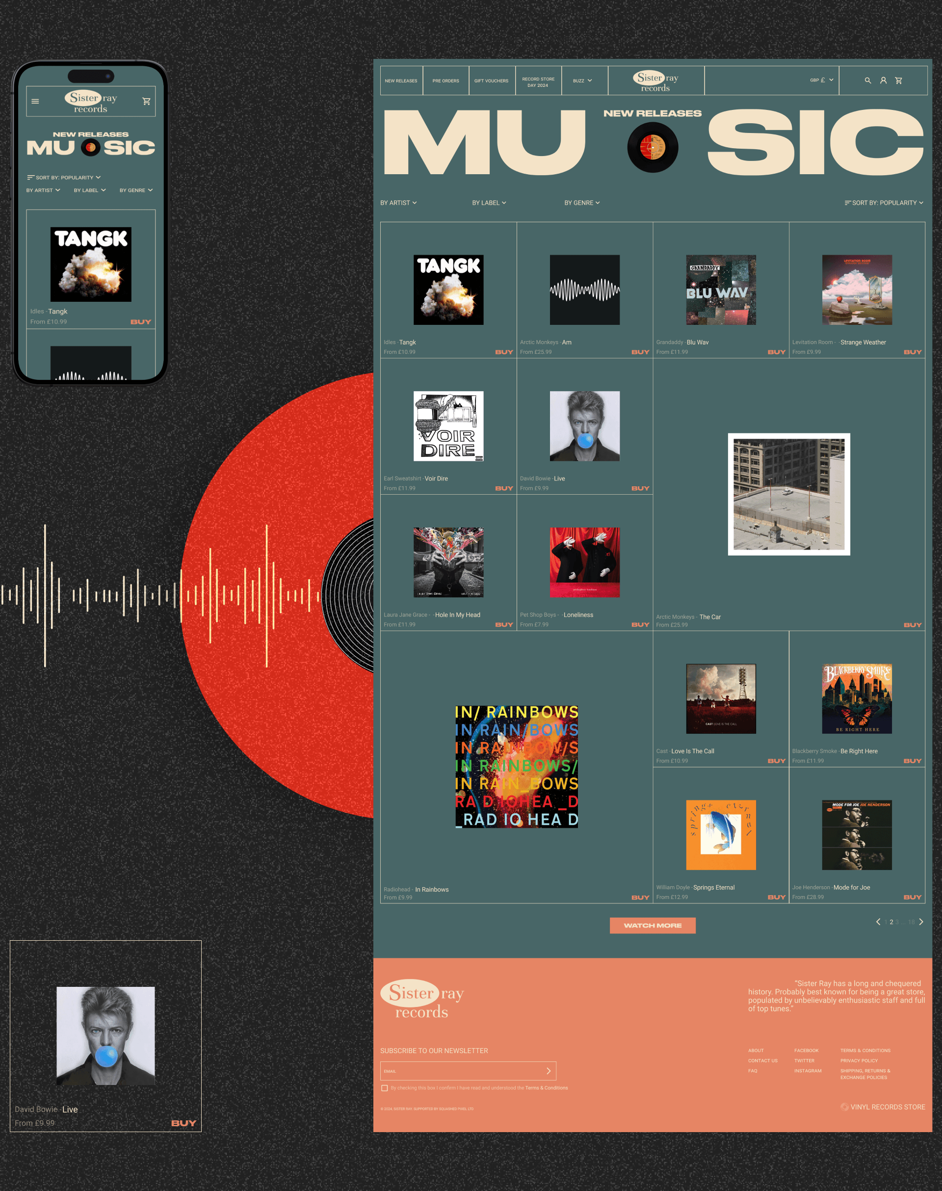 Sister Ray Records | E-commerce — Изображение №5 — Интерфейсы, Брендинг на Dprofile