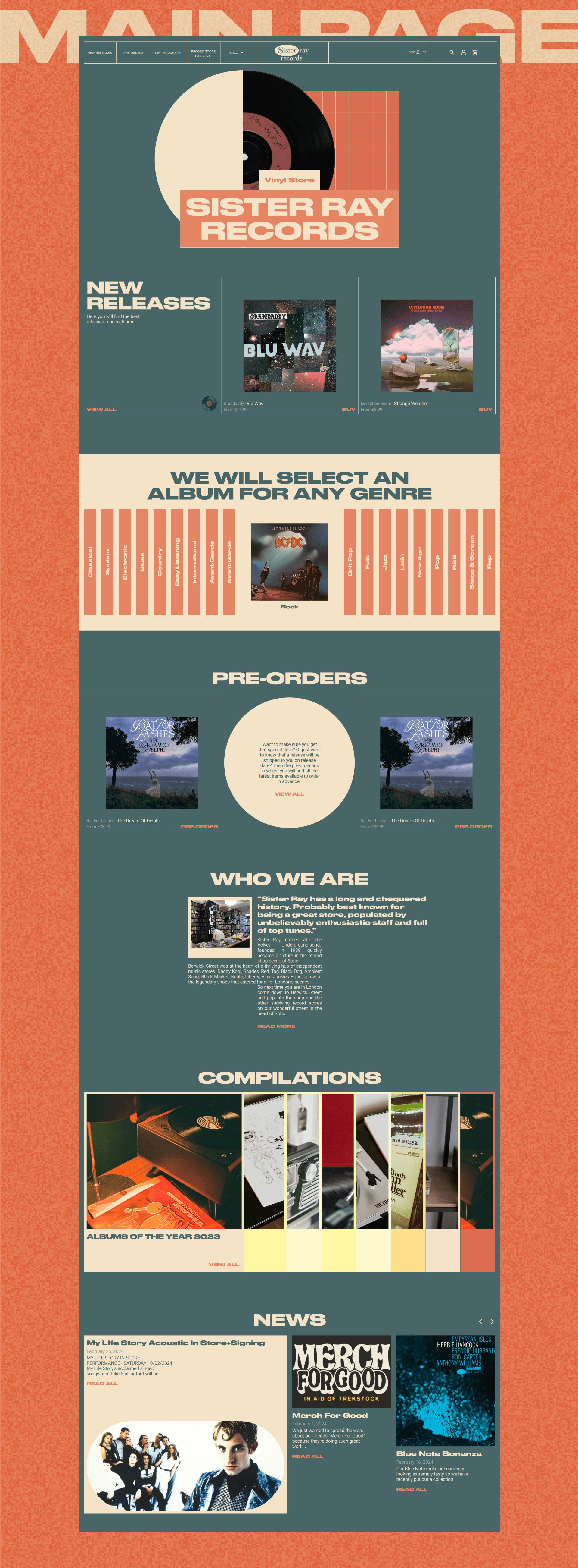 Sister Ray Records | E-commerce — Изображение №3 — Интерфейсы, Брендинг на Dprofile
