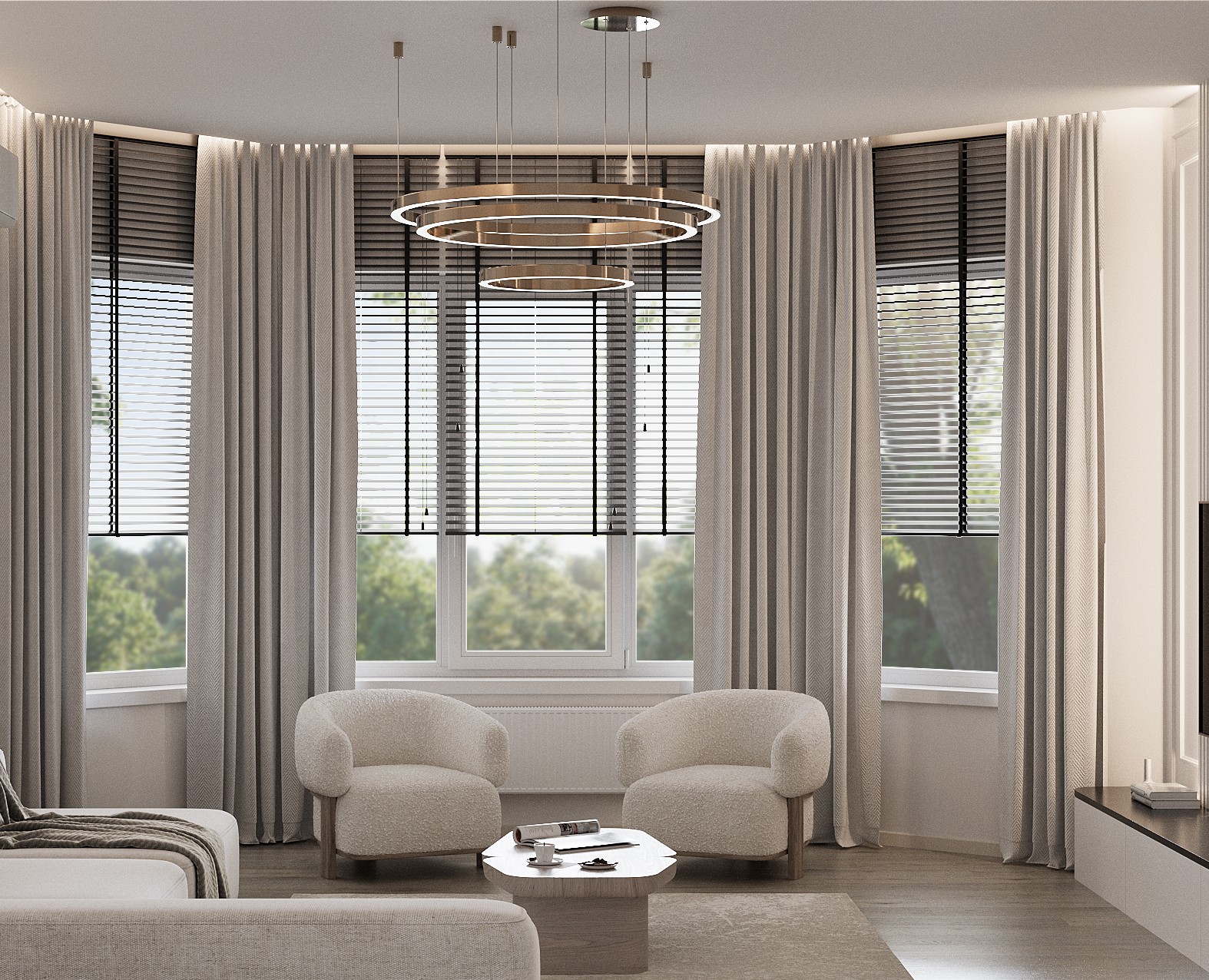 Визуализация гостинной для загородного дома — 3D на Dprofile