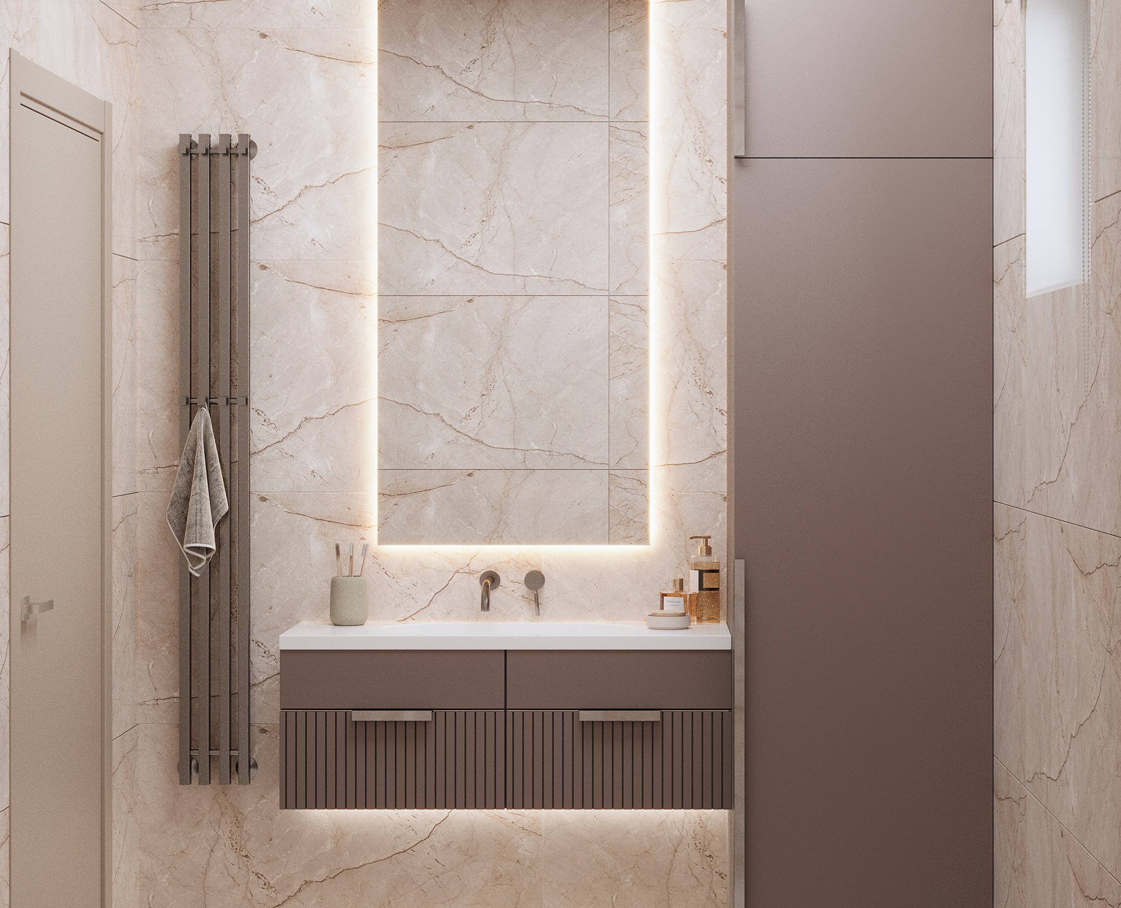 Визуализация вариантов дизайна санузладля заказчика — 3D на Dprofile