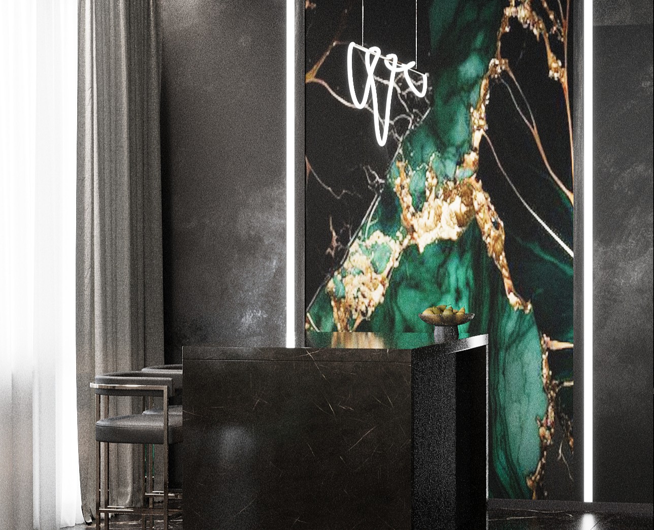 Визуализация кухни-гостинной и прихожей — 3D на Dprofile