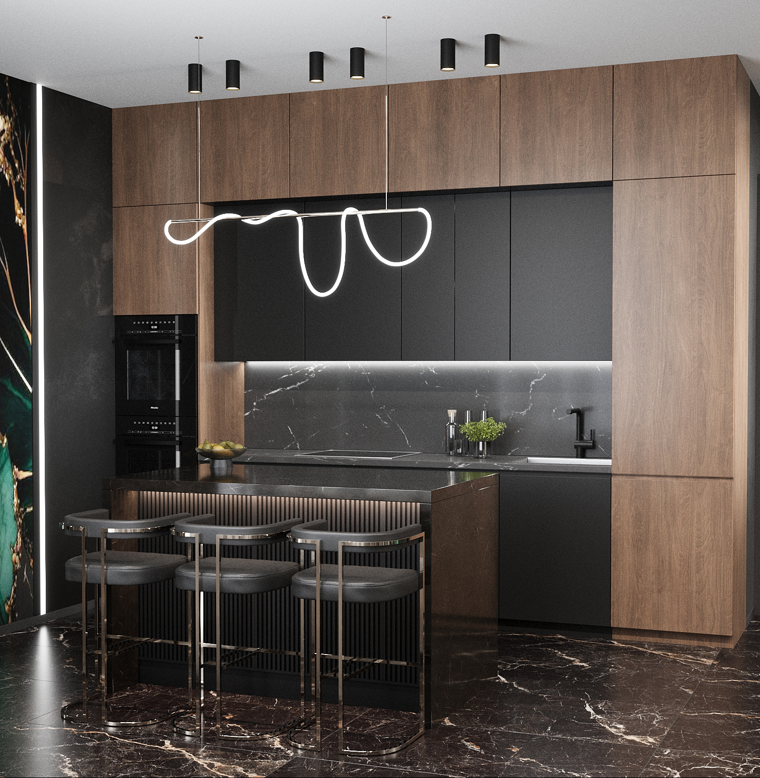 Визуализация кухни-гостинной и прихожей — Изображение №1 — 3D на Dprofile