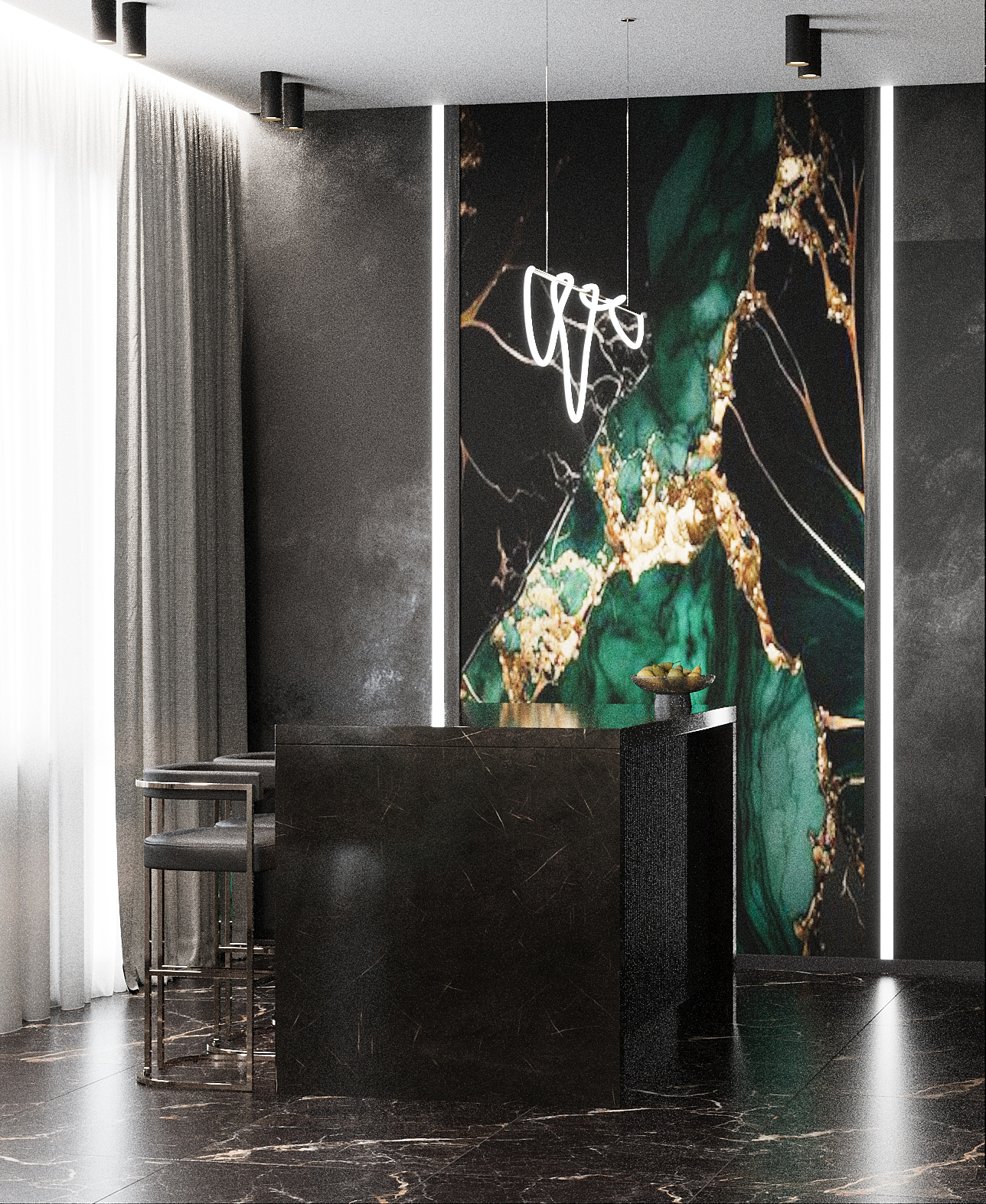 Визуализация кухни-гостинной и прихожей — Изображение №2 — 3D на Dprofile