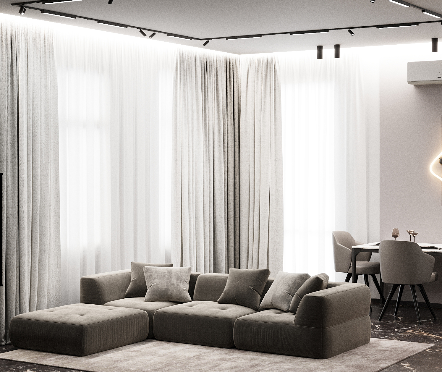 Визуализация кухни-гостинной и прихожей — Изображение №5 — 3D на Dprofile