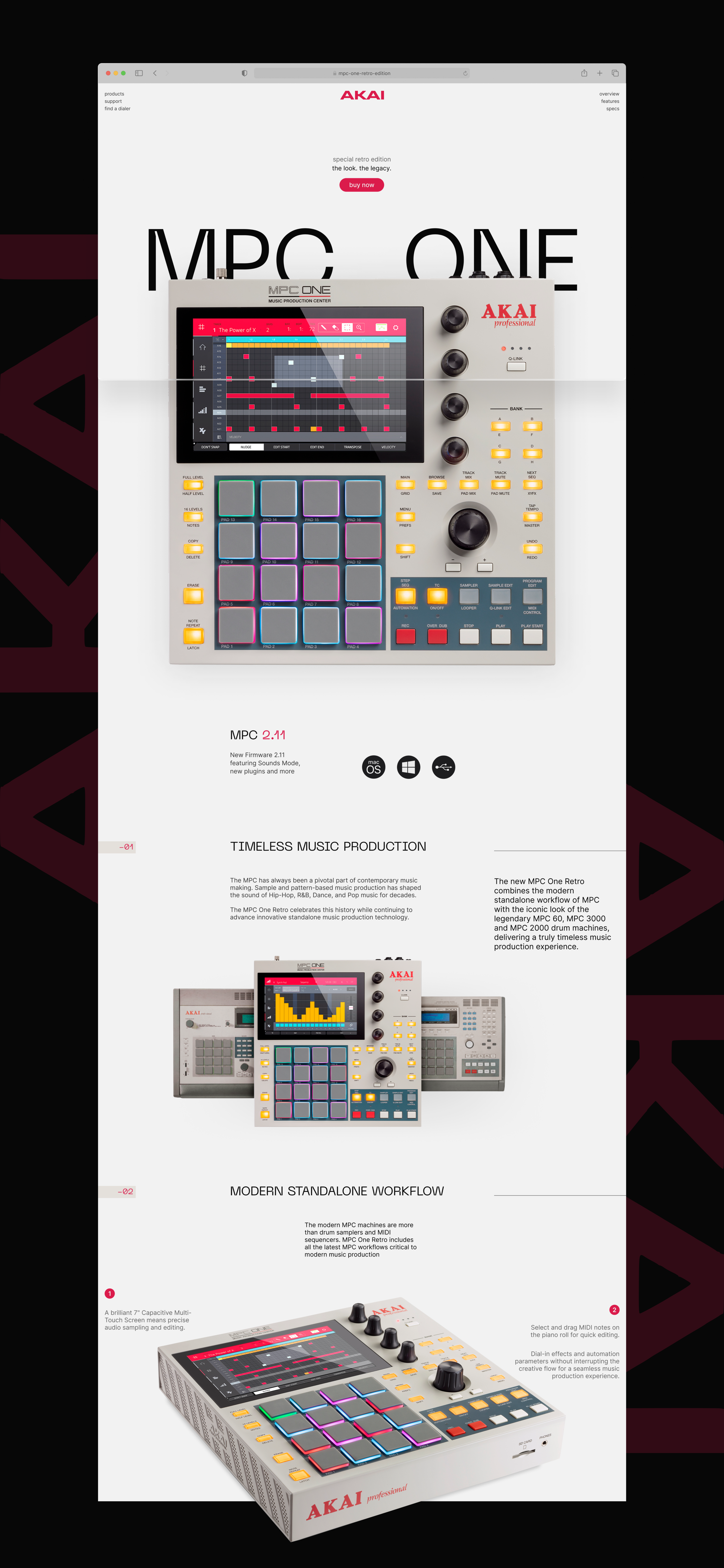 MPC ONE Retro Edition | Promo page — Изображение №2 — Интерфейсы на Dprofile