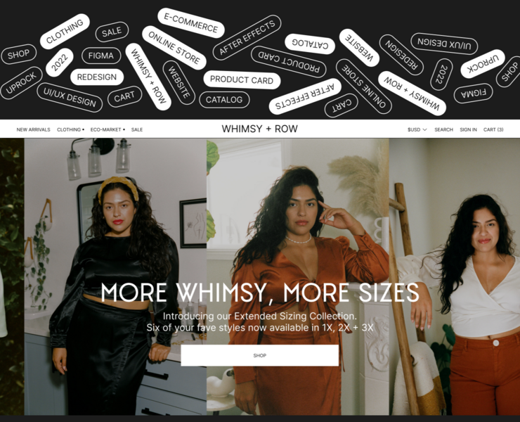WHIMSY + ROW | E-commerce redesign — Интерфейсы на Dprofile
