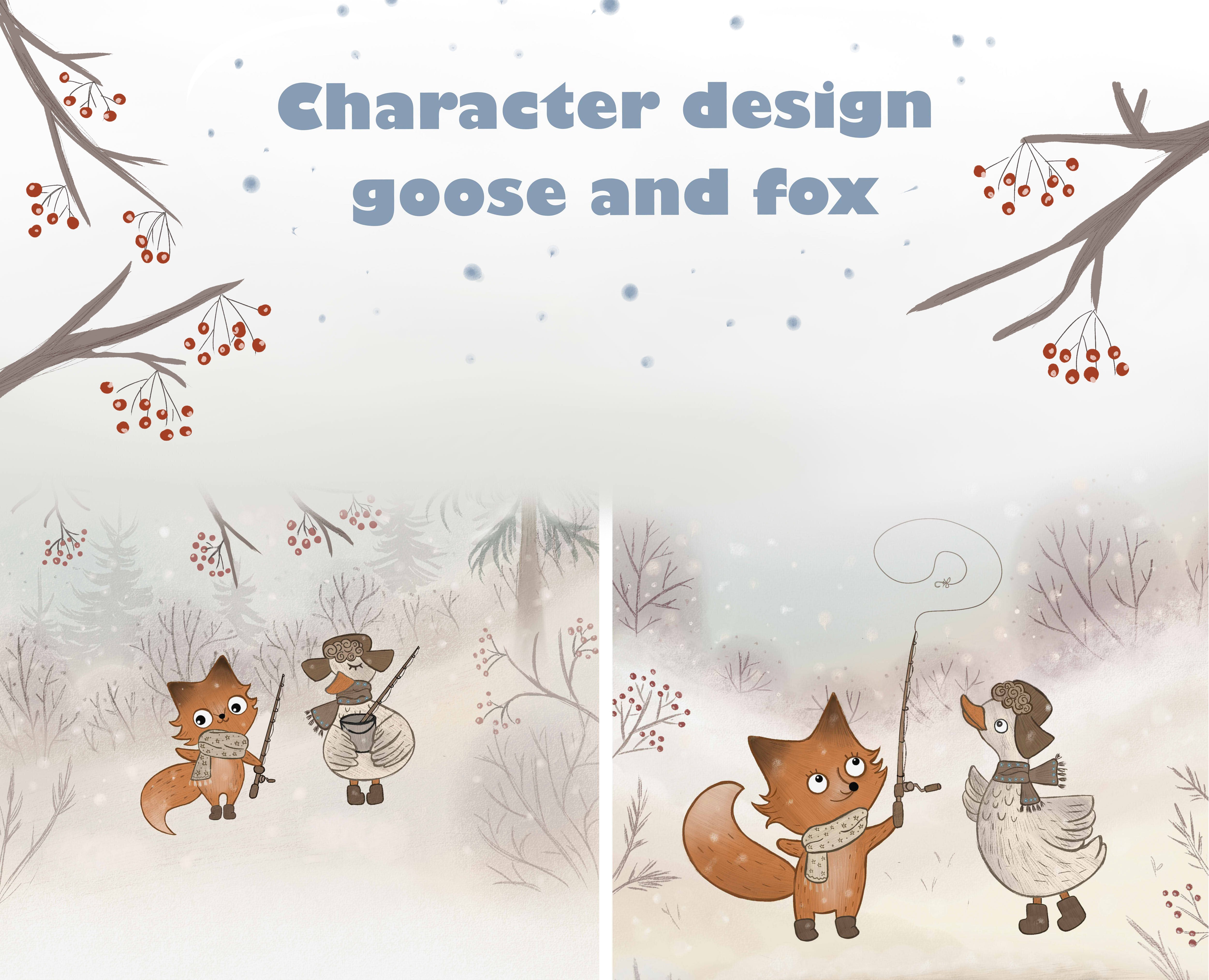 Character design | Goose and Fox — Иллюстрация на Dprofile