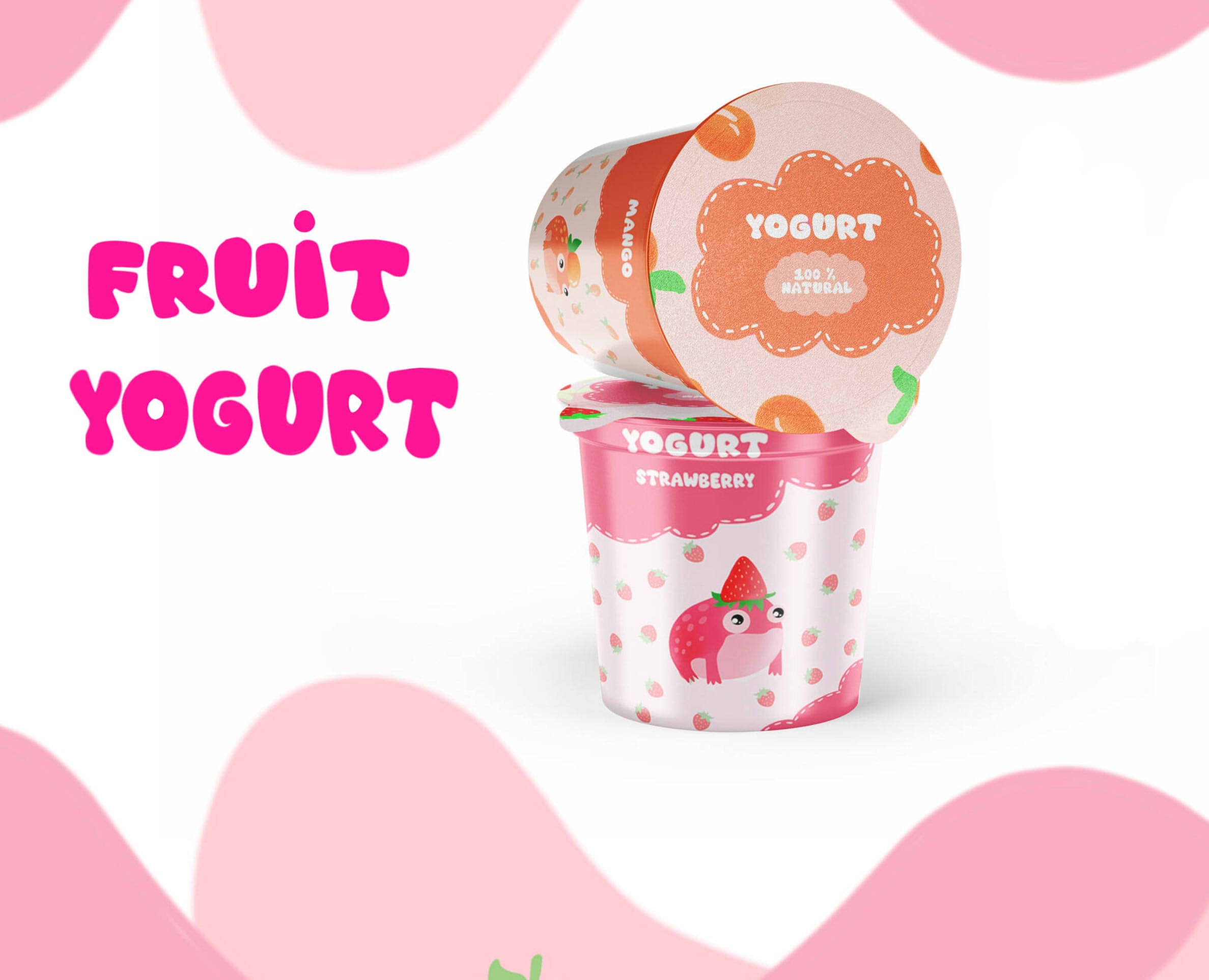 Yogurt packaging design — Иллюстрация, Маркетинг на Dprofile