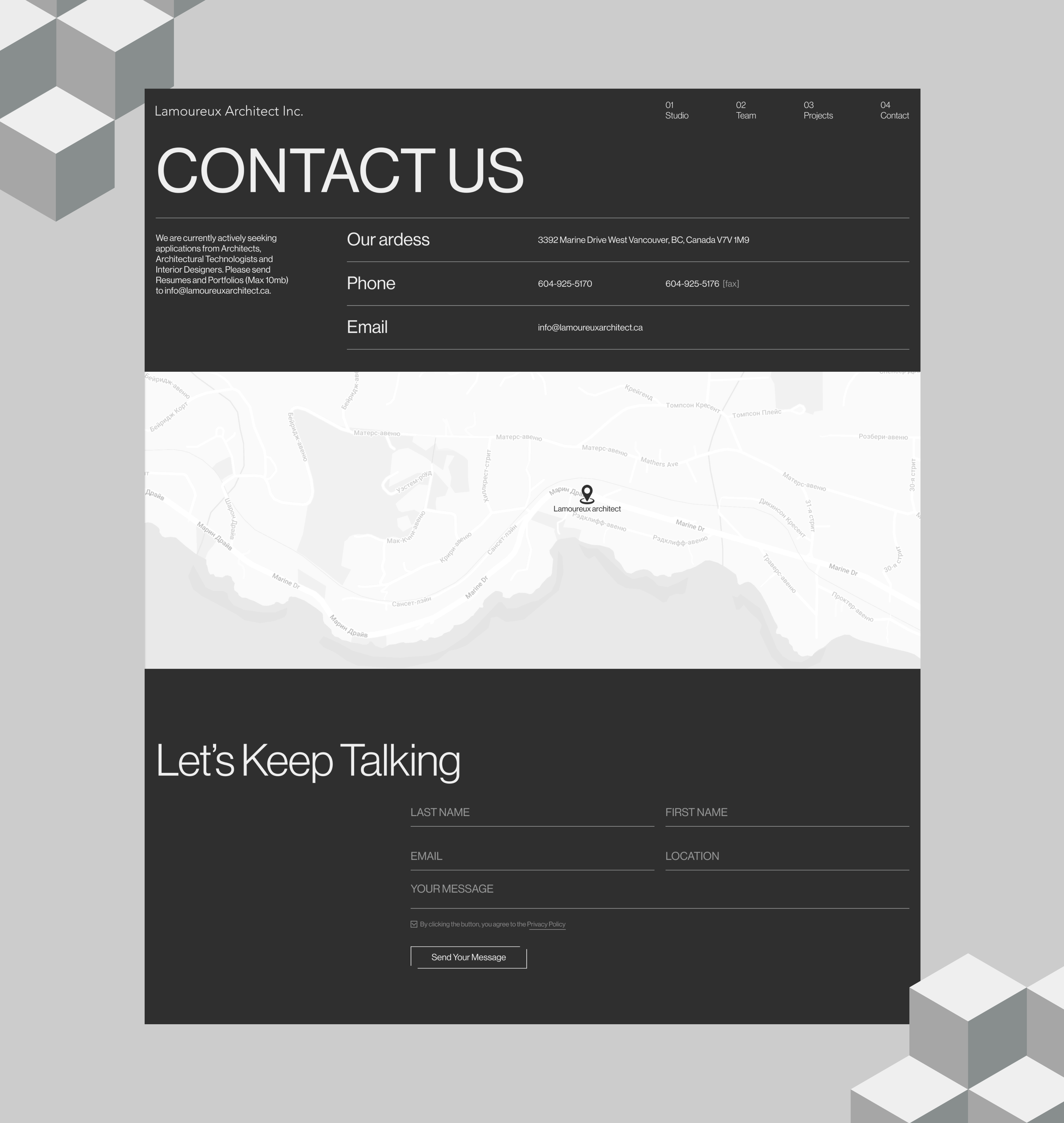 Lamoureux Architect Redesign — Изображение №14 — Интерфейсы, Анимация на Dprofile