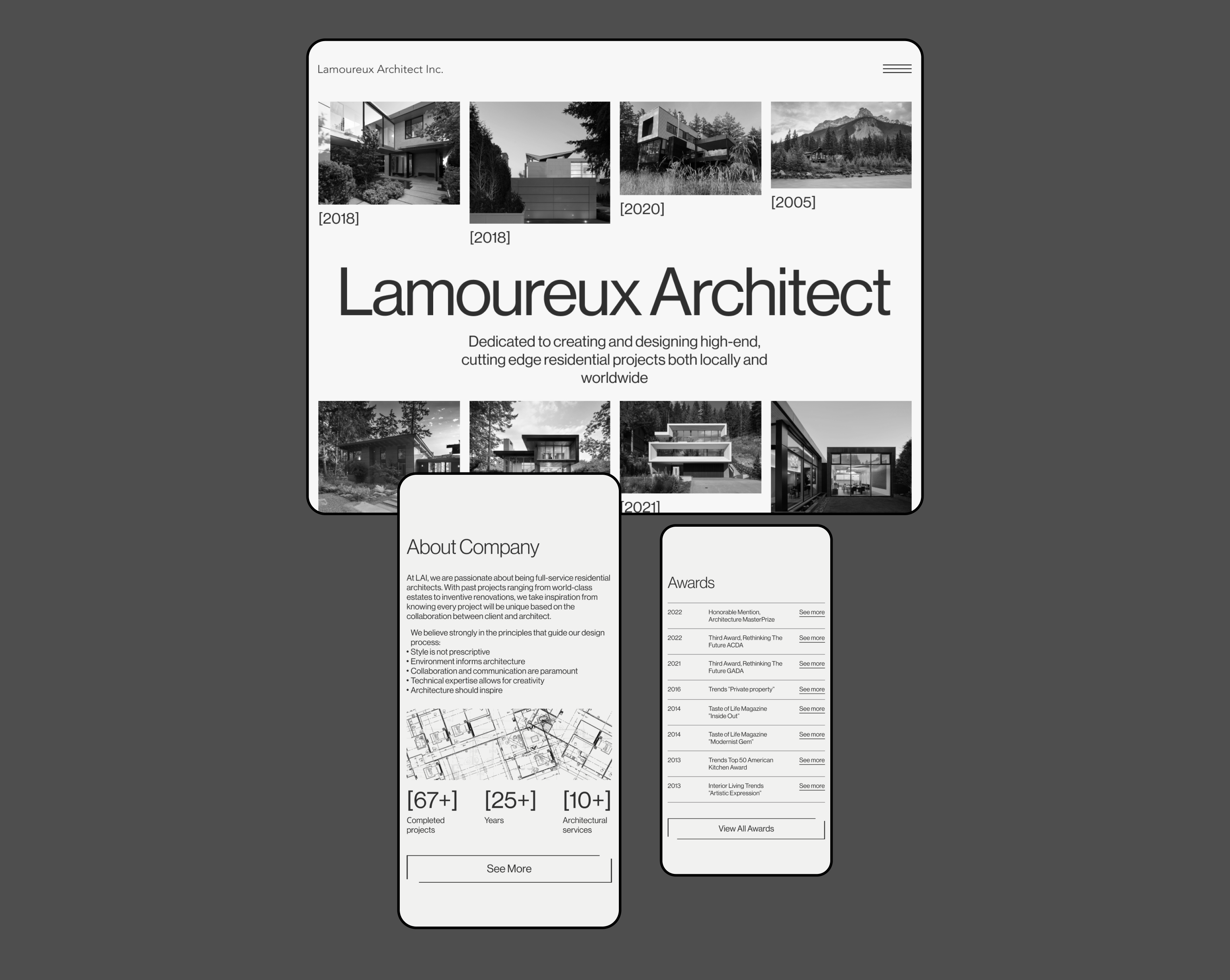 Lamoureux Architect Redesign — Изображение №4 — Интерфейсы, Анимация на Dprofile