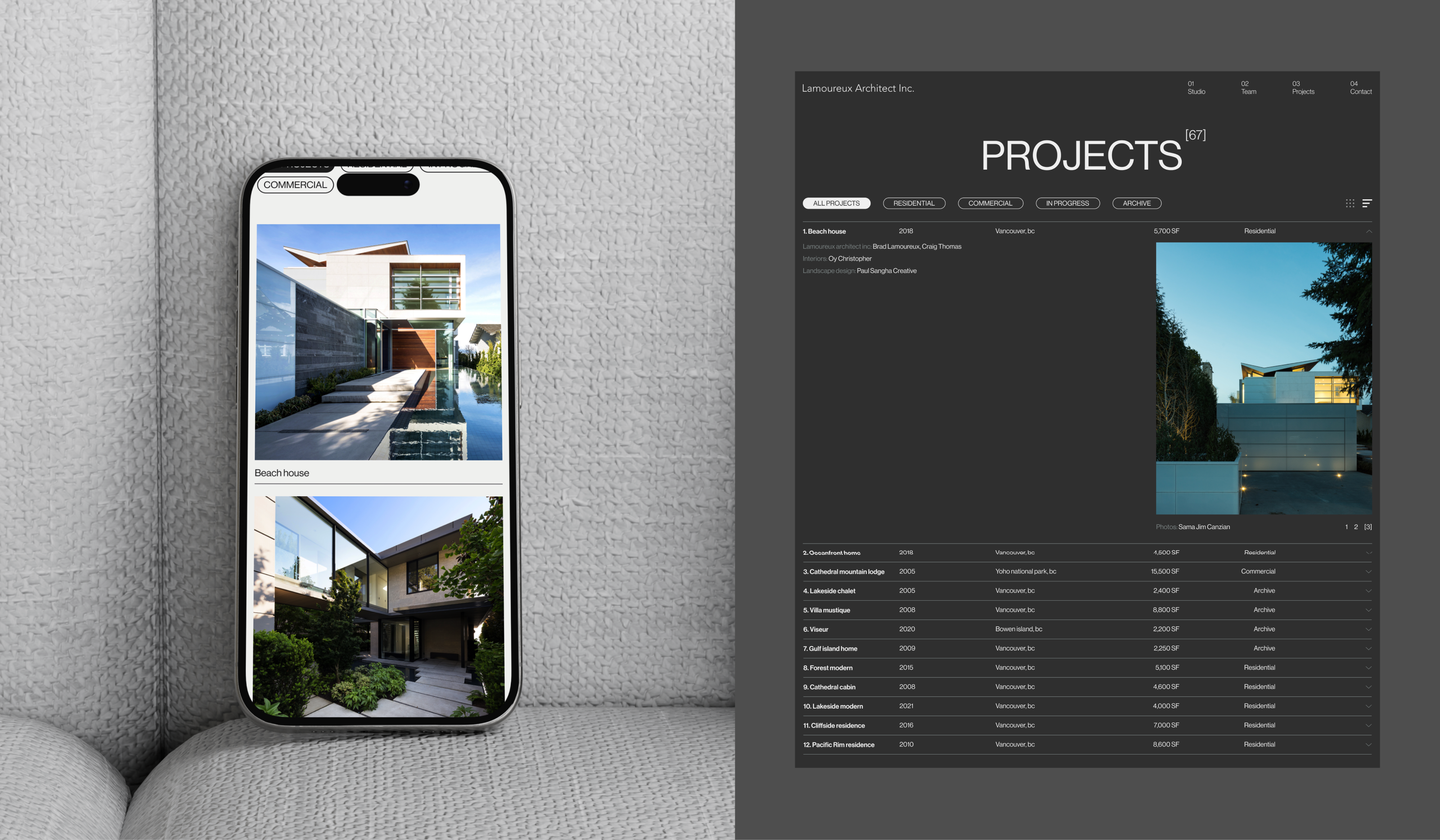Lamoureux Architect Redesign — Изображение №5 — Интерфейсы, Анимация на Dprofile