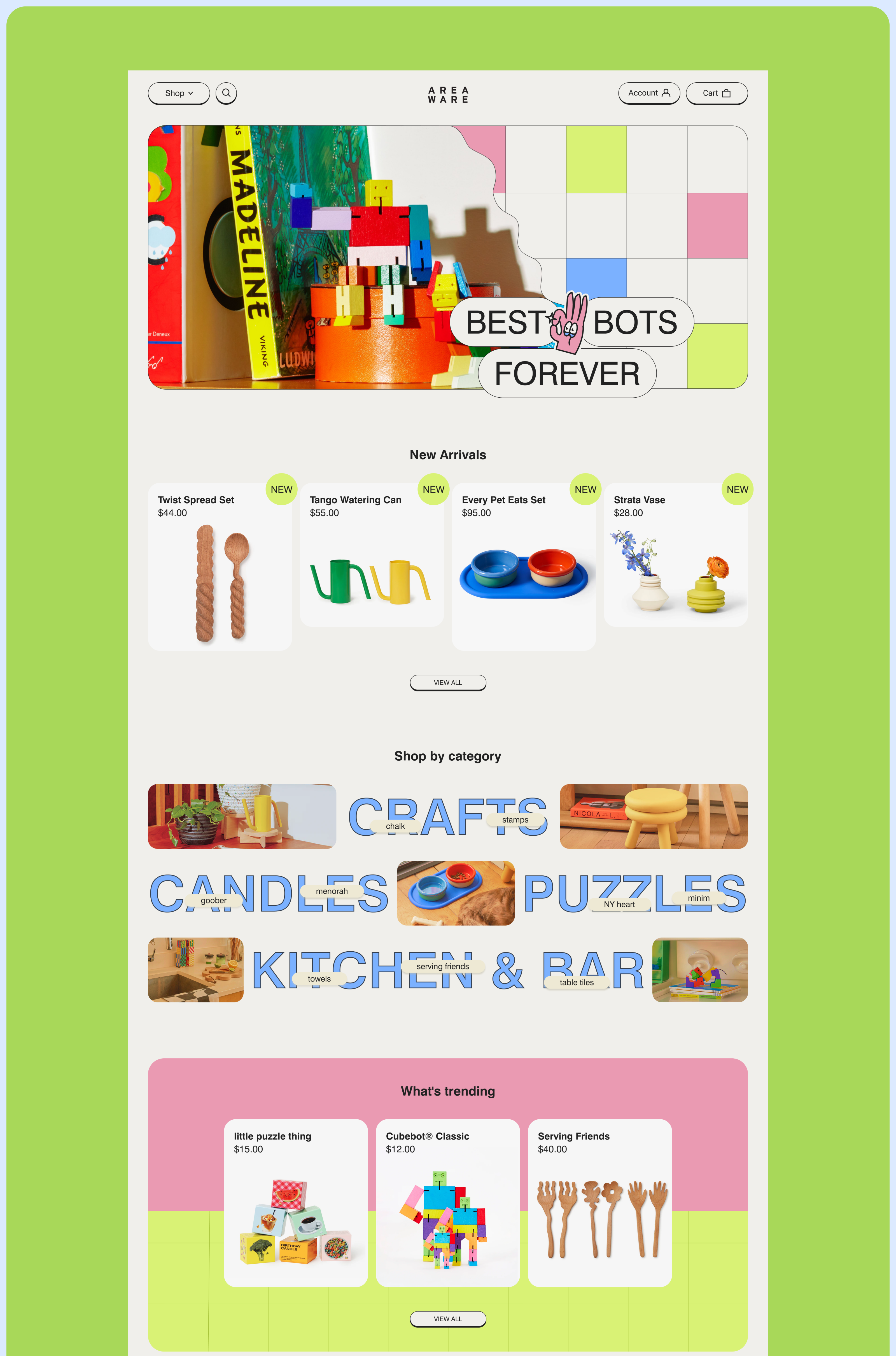 Areaware / E-commerce redesign — Изображение №3 — Графика, Интерфейсы на Dprofile