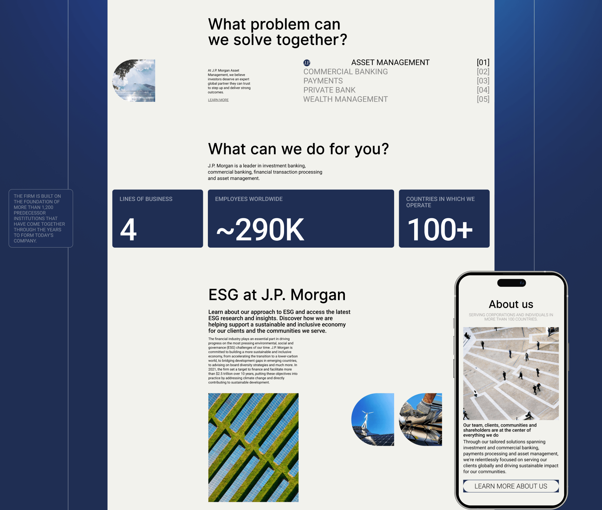 JP Morgan website redesign concept — Изображение №3 — Интерфейсы, Брендинг на Dprofile
