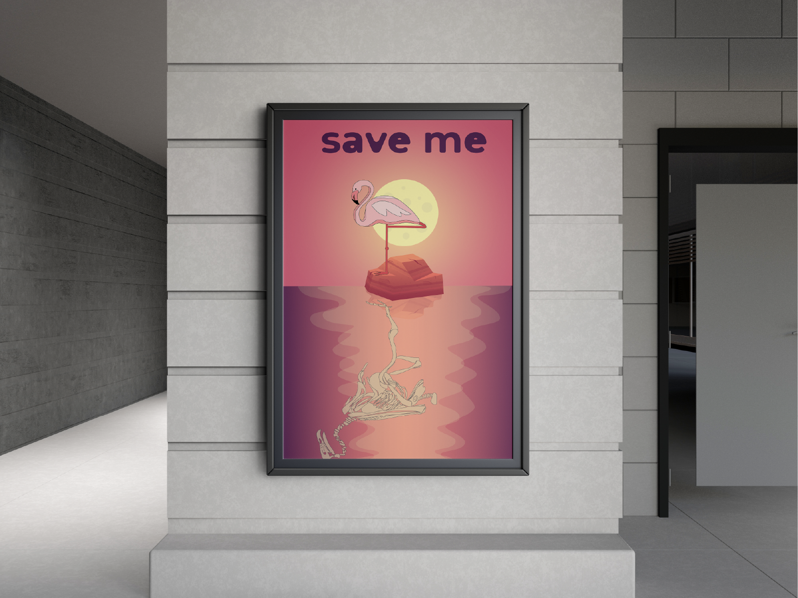 Flamingo's rescue poster — Изображение №1 — Иллюстрация, Графика на Dprofile