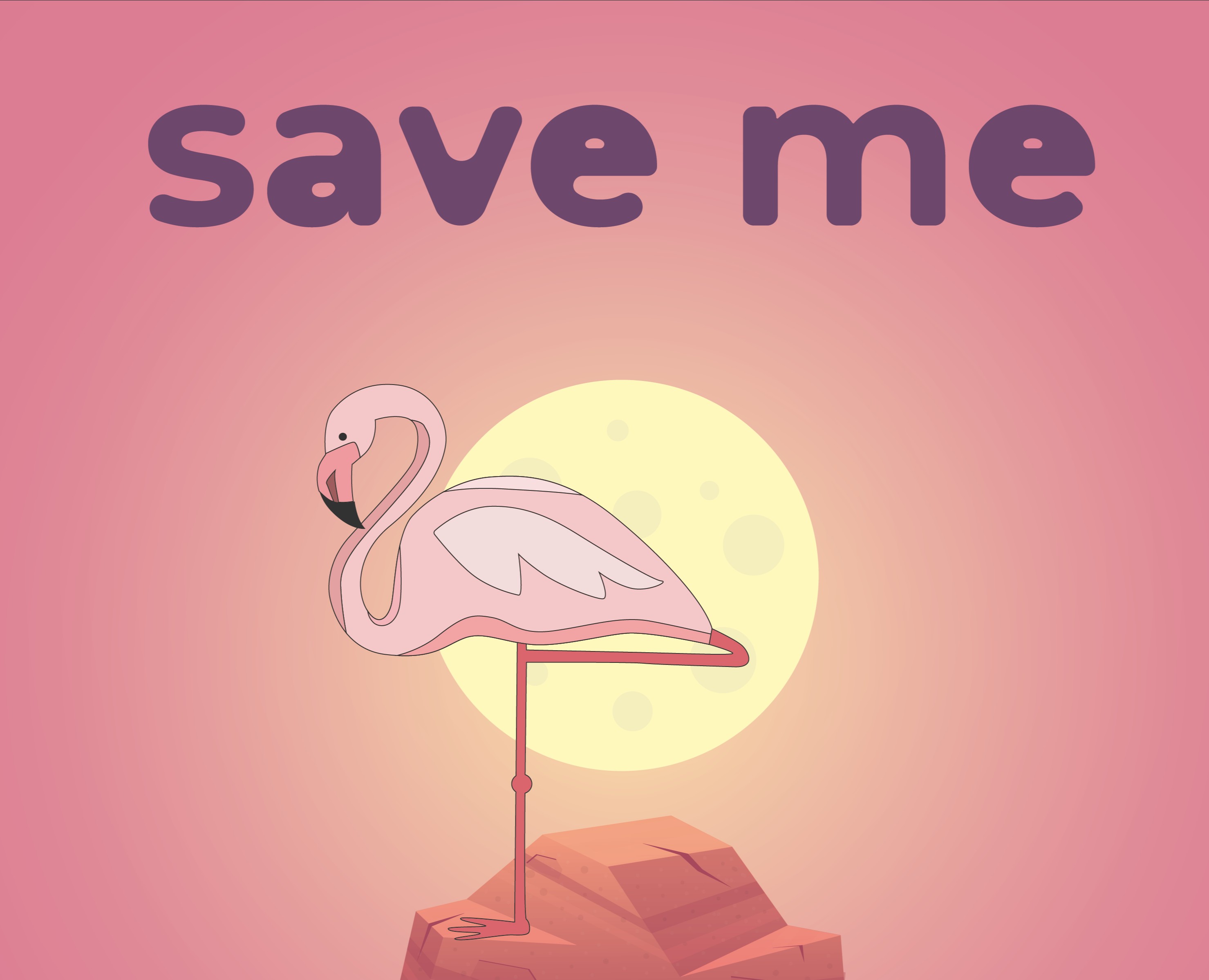 Flamingo's rescue poster — Иллюстрация, Графика на Dprofile