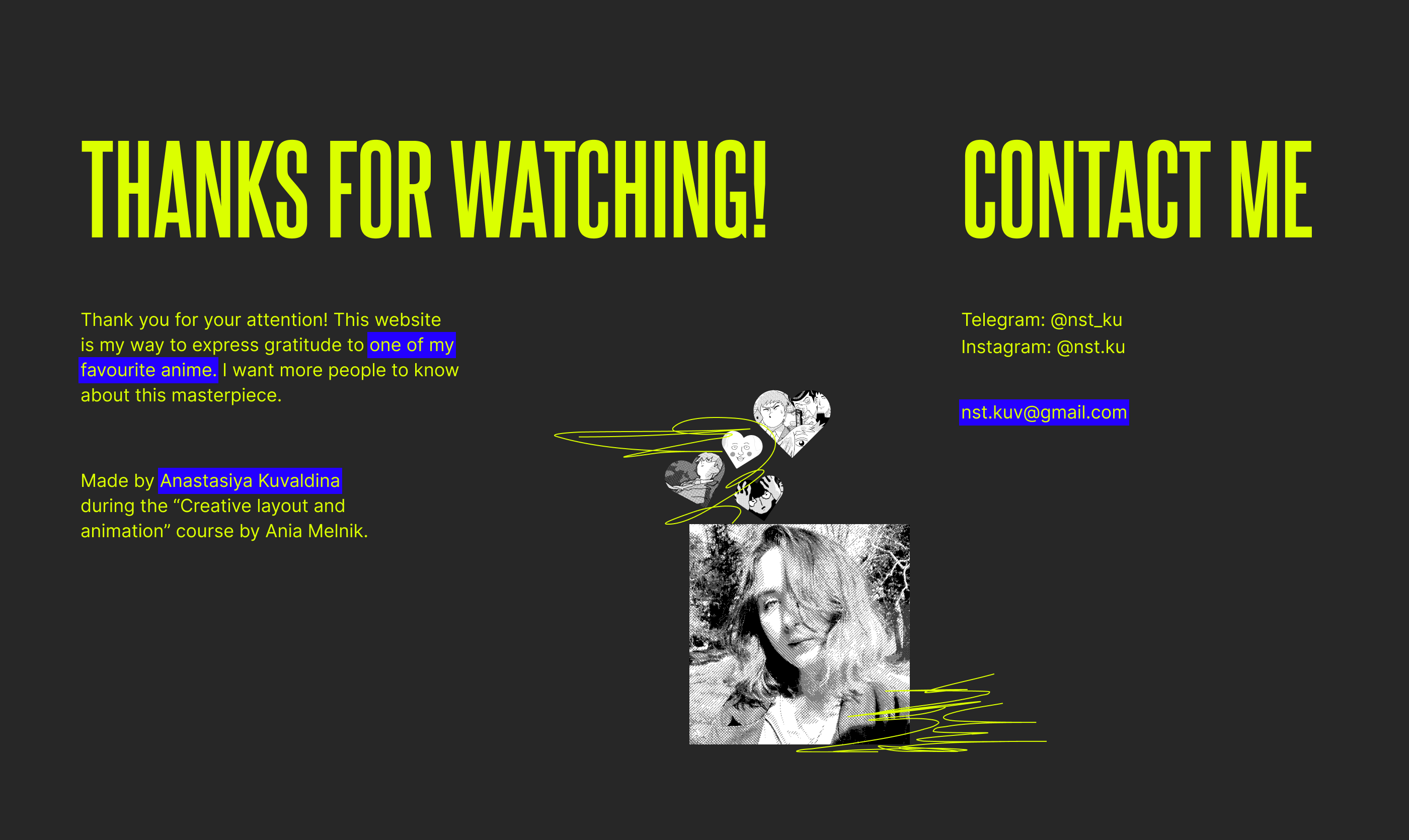 Mob Psycho 100 | Creative animations website | Tilda — Изображение №5 — Интерфейсы, Анимация на Dprofile