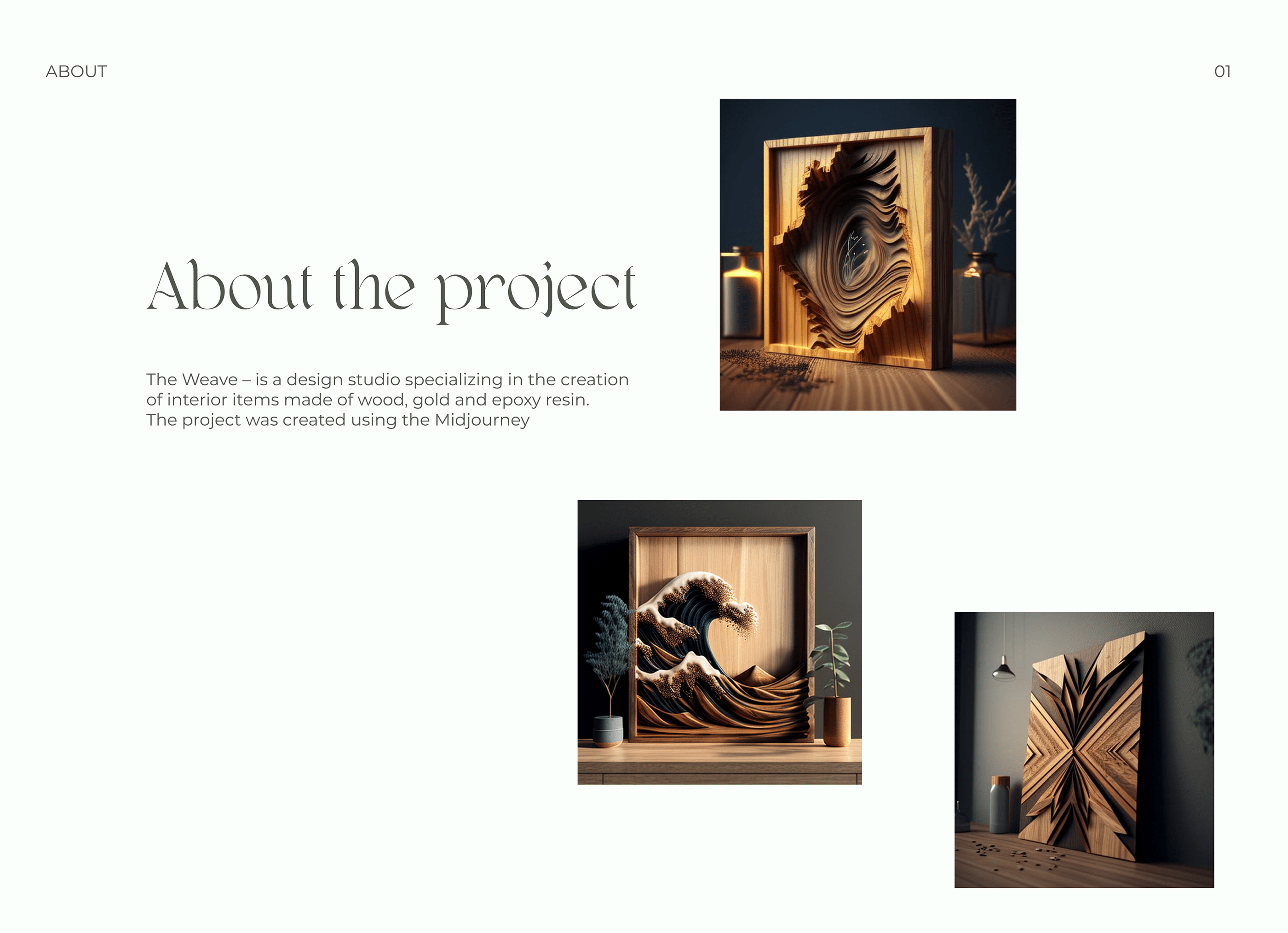 The WEAVE | website for handmade wooden artworks — Изображение №2 — Интерфейсы, Брендинг на Dprofile