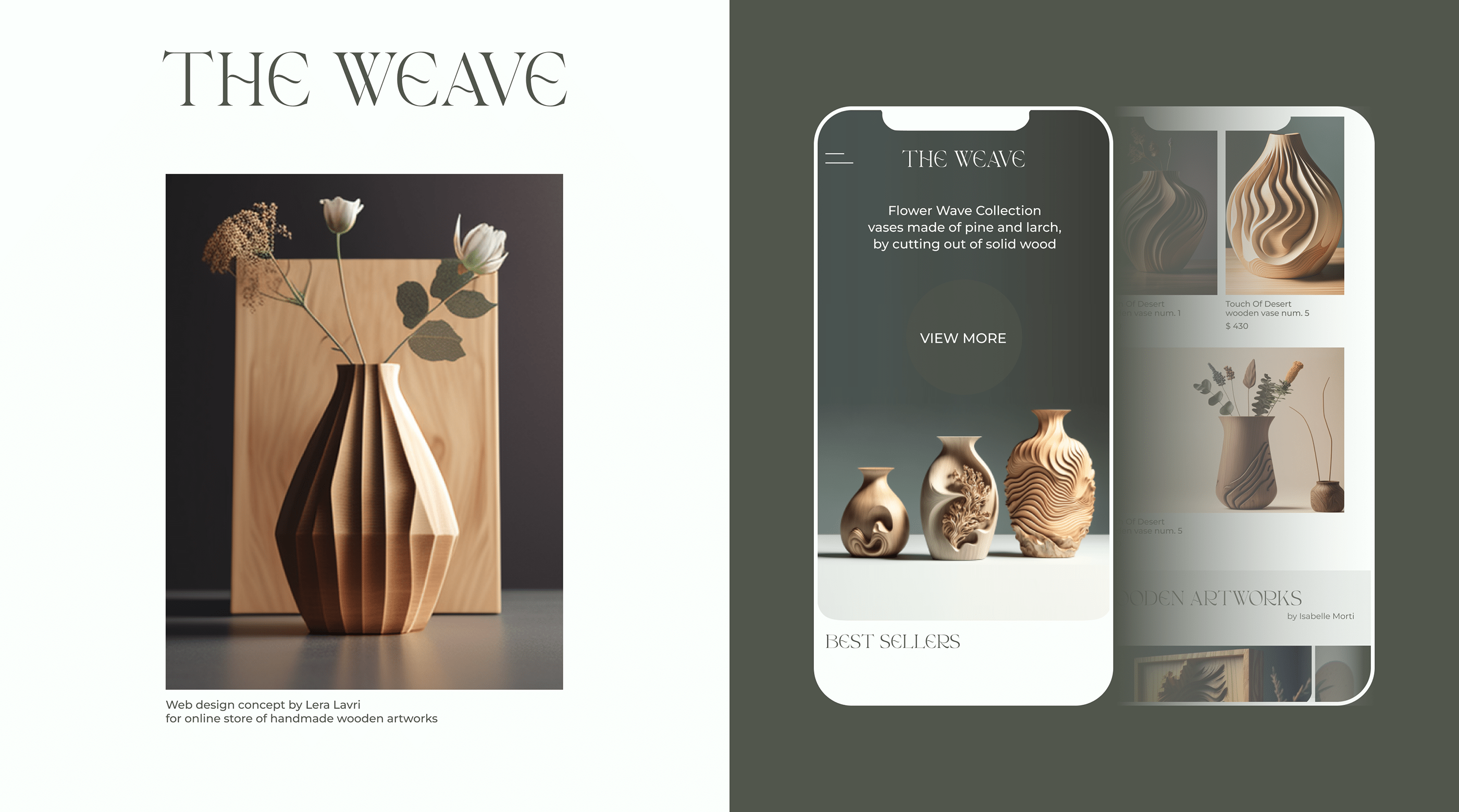 The WEAVE | website for handmade wooden artworks — Изображение №1 — Интерфейсы, Брендинг на Dprofile