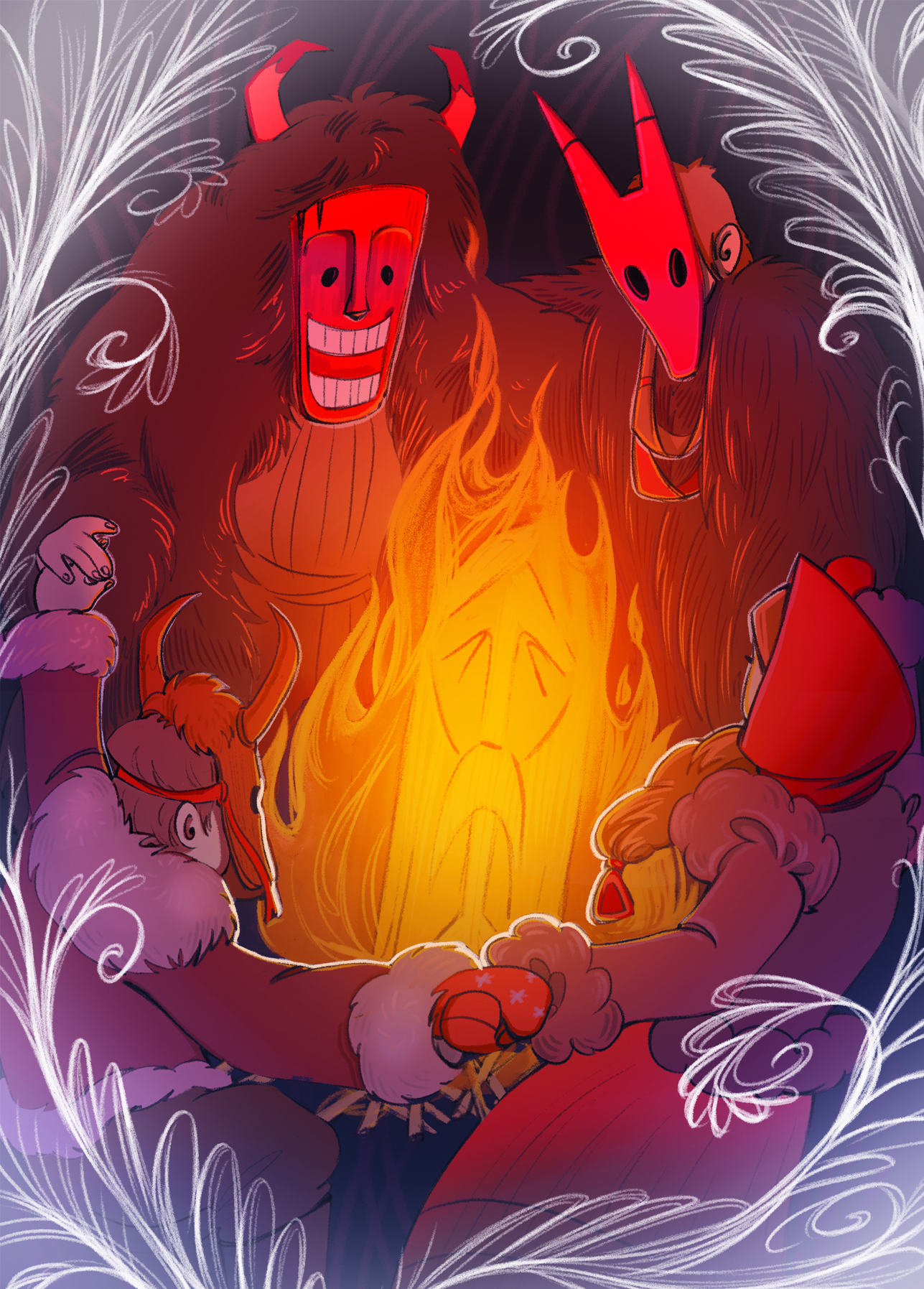 Карачун - открытки и стикерпаки — Изображение №1 — Брендинг, Иллюстрация на Dprofile