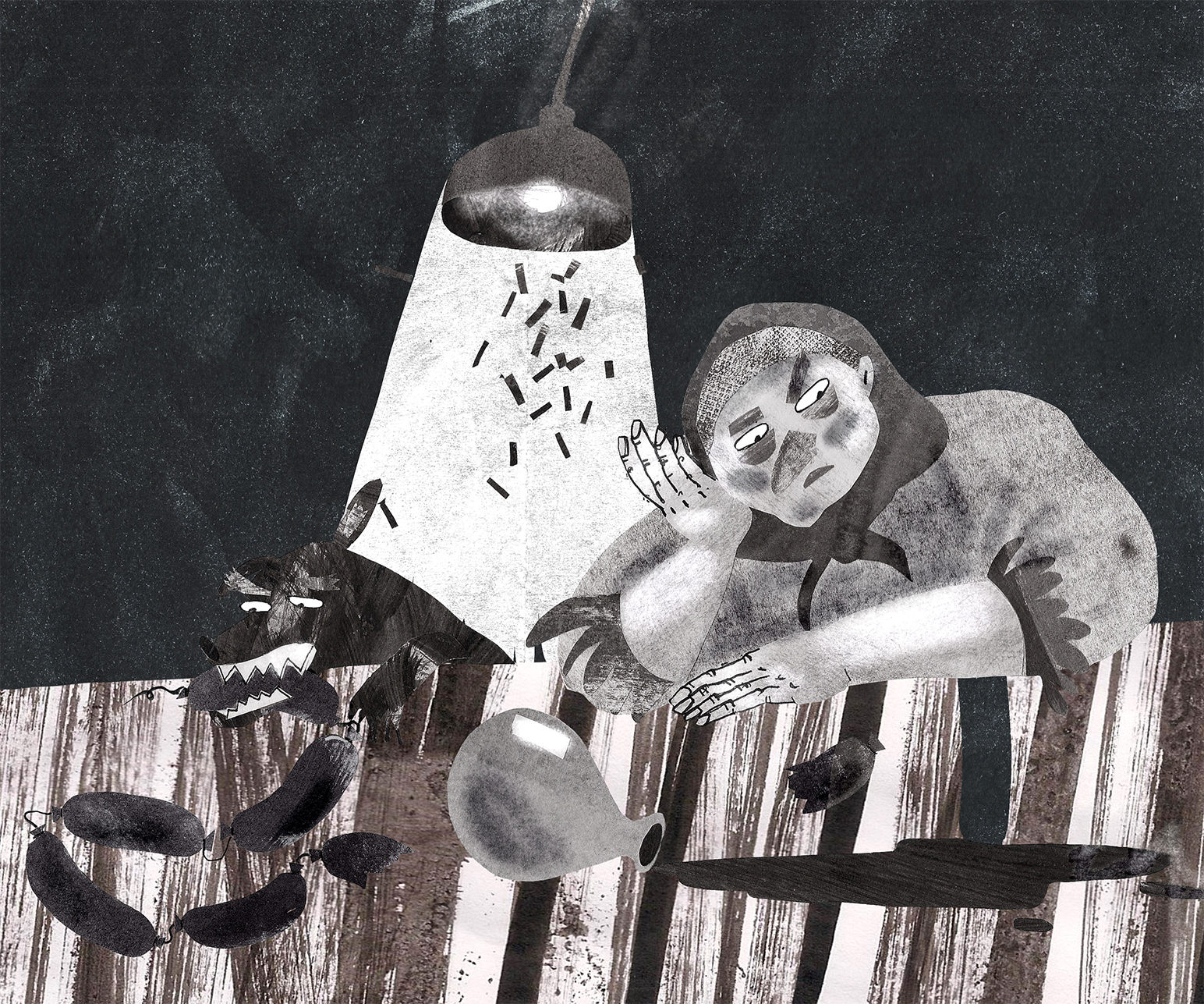 Вечерок. Серия черно-белых иллюстраций в технике коллаж. — Изображение №10 — Иллюстрация, Графика на Dprofile