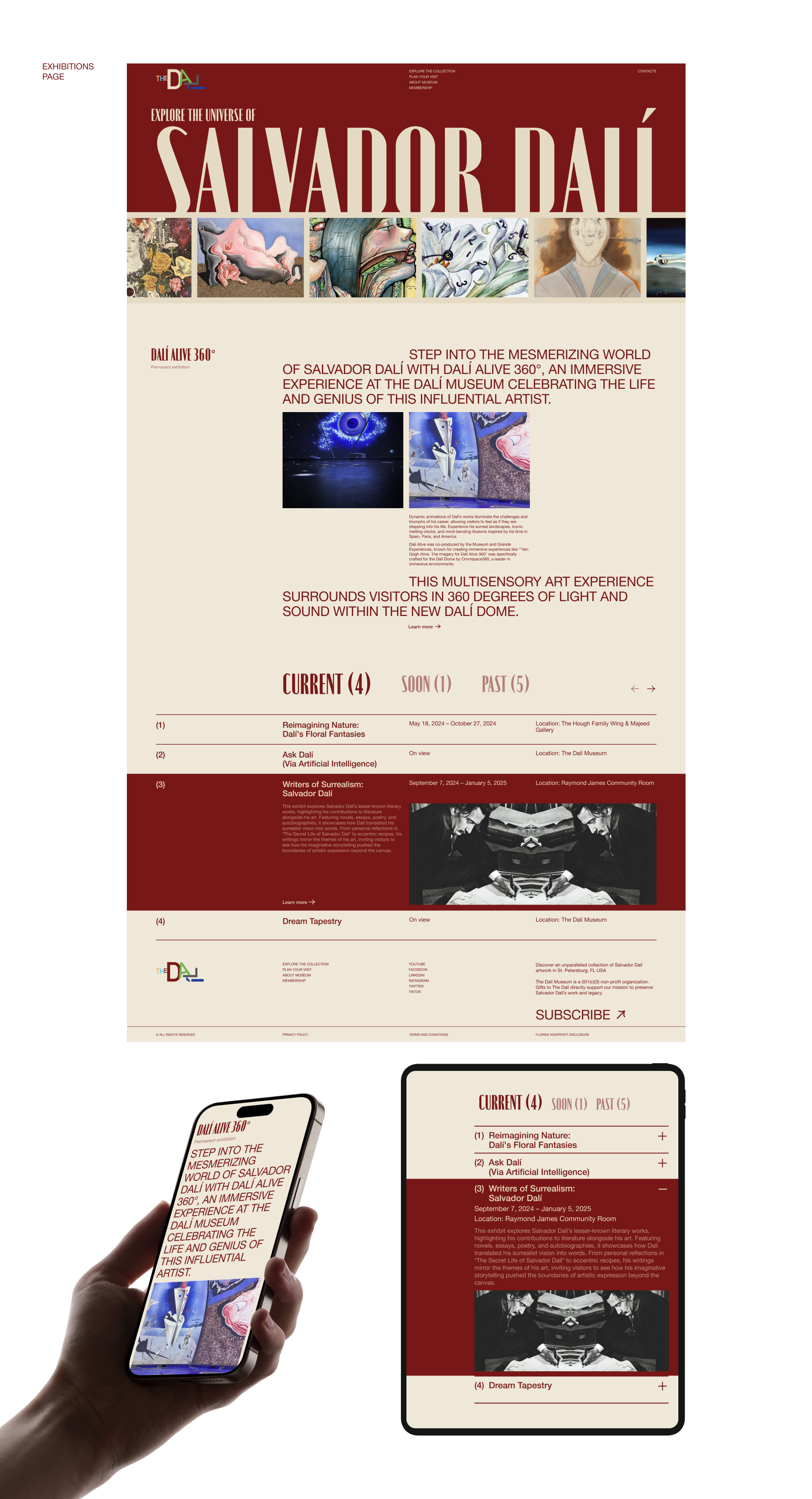The Dali Museum | Corporate website redesign — Изображение №6 — Интерфейсы на Dprofile