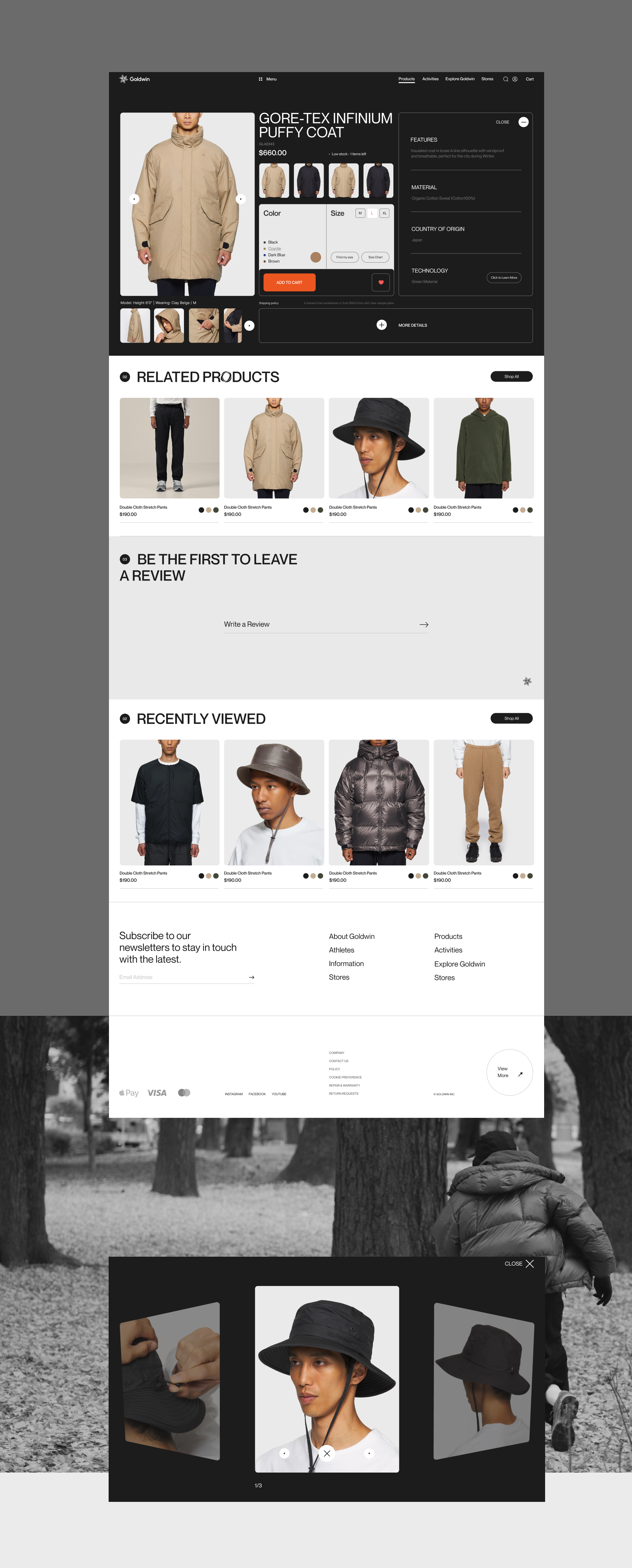 GOLDWIN INC — E-commerce — Изображение №16 — Интерфейсы на Dprofile
