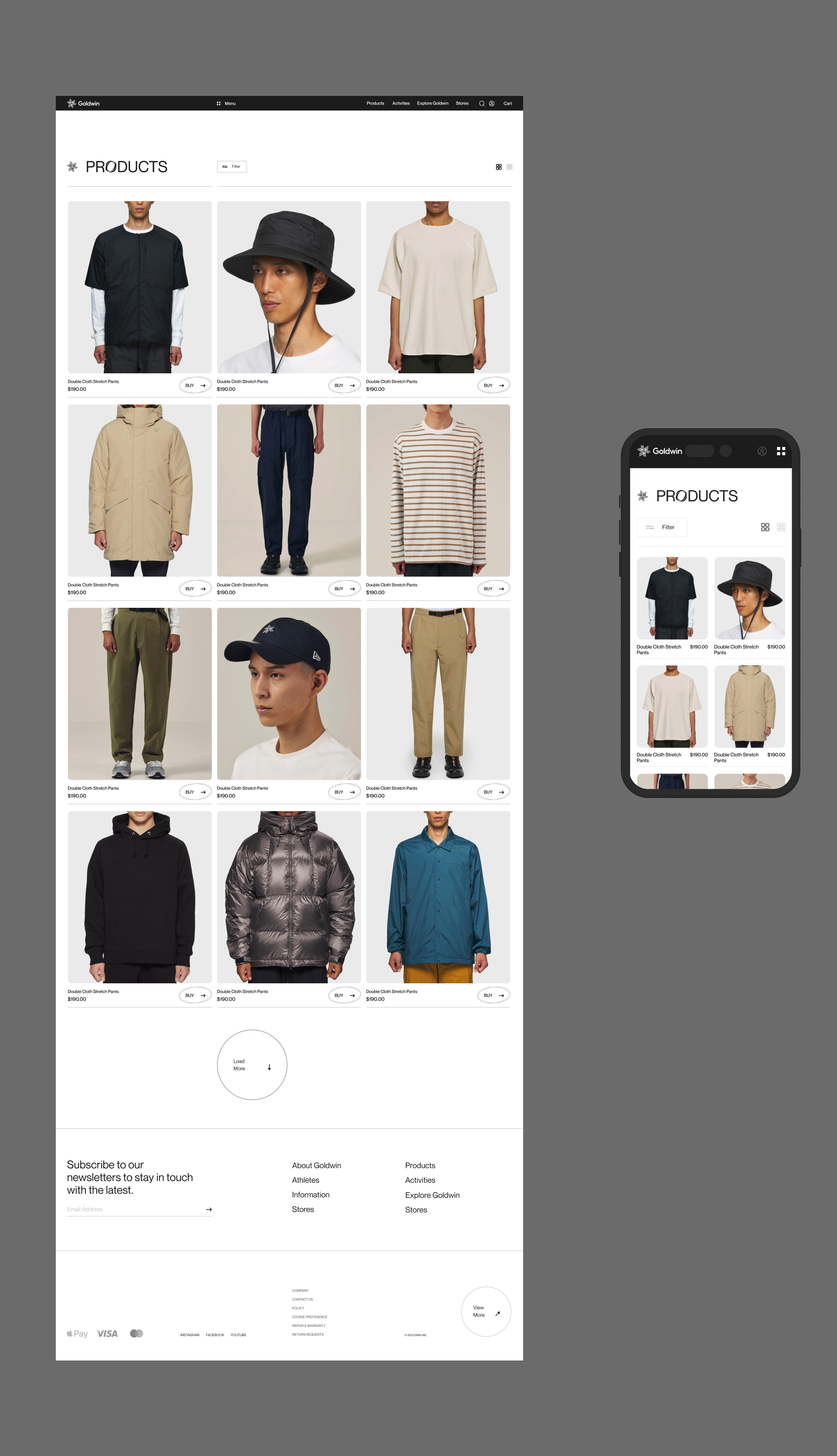 GOLDWIN INC — E-commerce — Изображение №11 — Интерфейсы на Dprofile