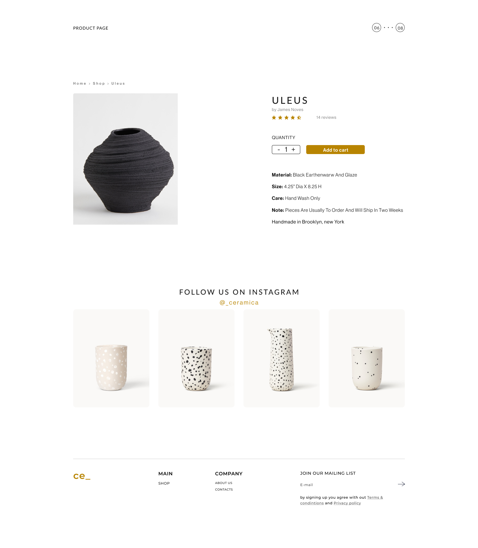 CERAMICA web site - UI/UX design — Изображение №6 — Интерфейсы на Dprofile