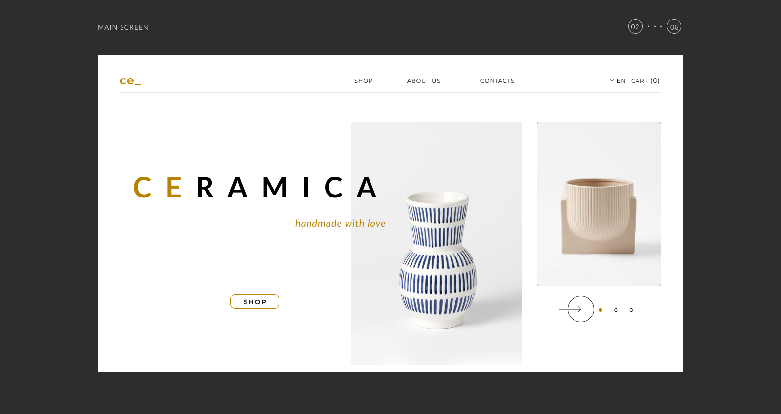 CERAMICA web site - UI/UX design — Изображение №2 — Интерфейсы на Dprofile