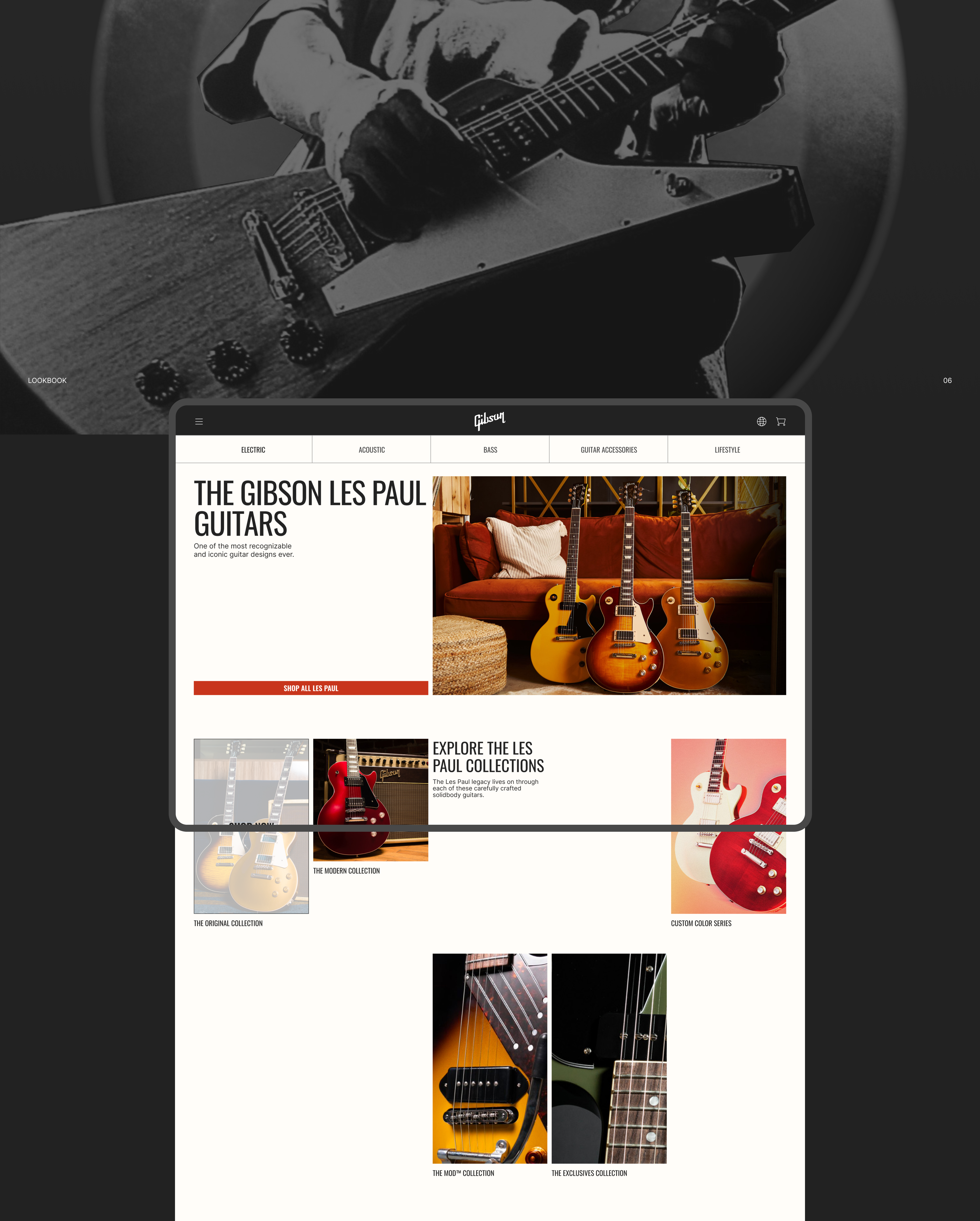 Gibson | E-commerce website redisign — Изображение №7 — Интерфейсы, Брендинг на Dprofile