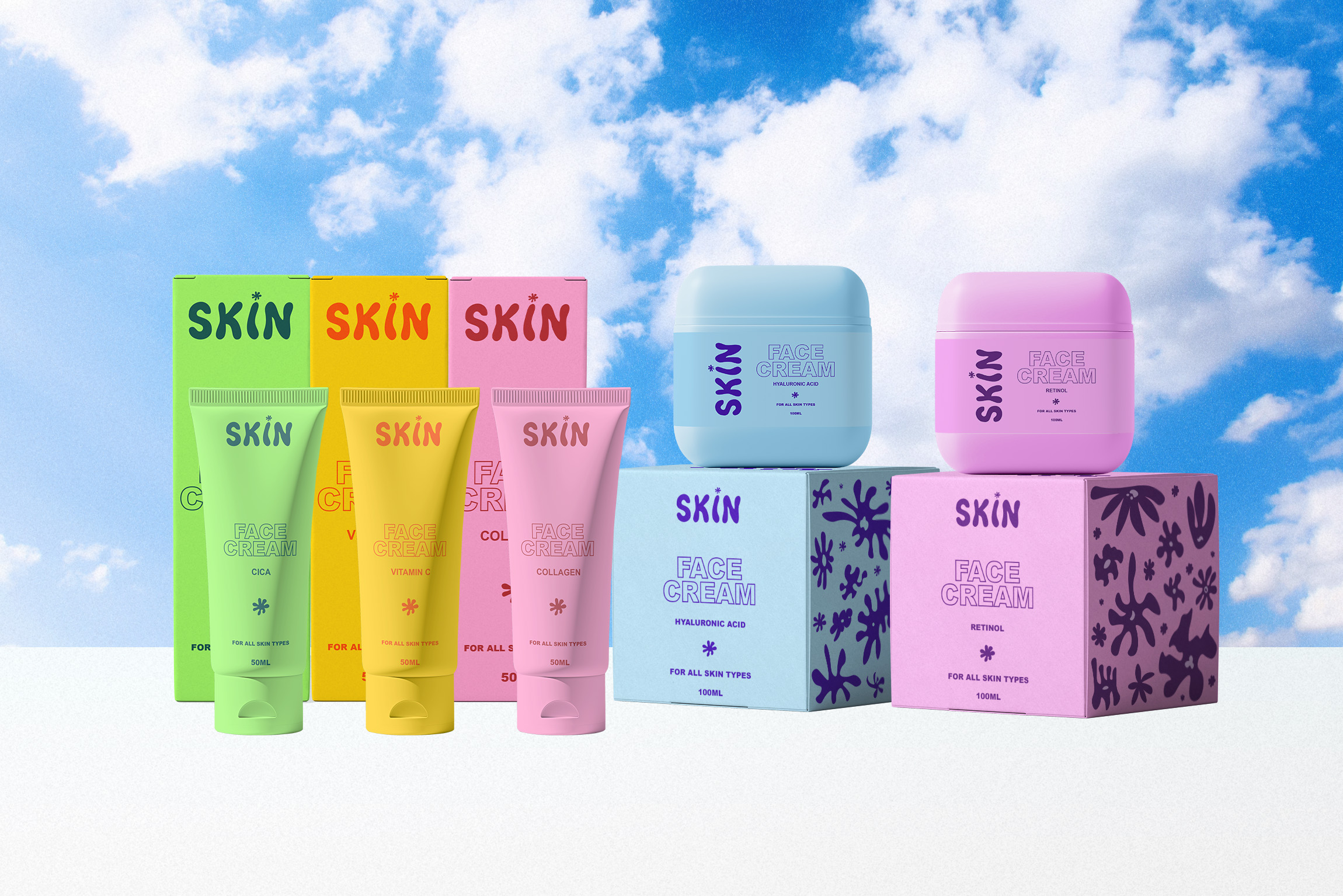 Косметический бренд ухода за кожей SKIN — Изображение №9 — Брендинг, Иллюстрация на Dprofile