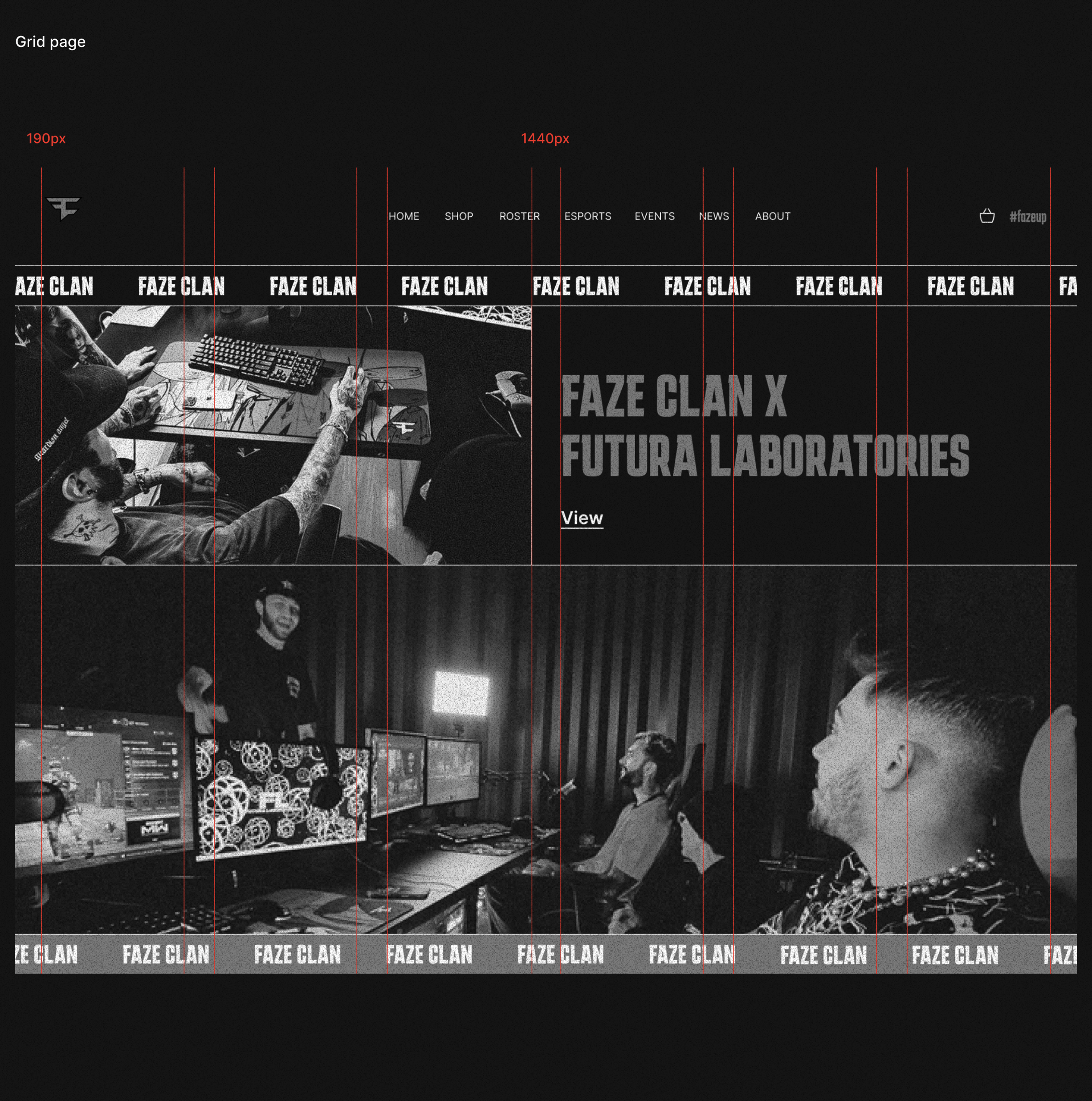 Faze clan website redesign — Изображение №3 — Интерфейсы, Графика на Dprofile