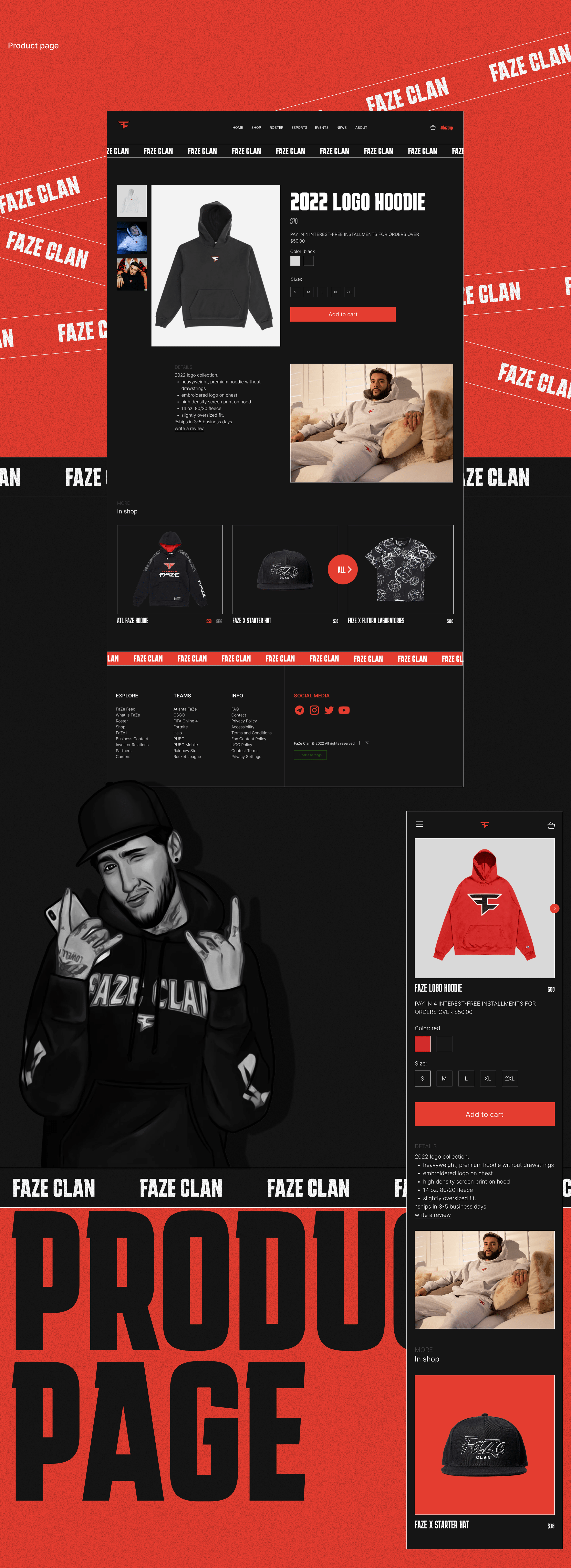 Faze clan website redesign — Изображение №7 — Интерфейсы, Графика на Dprofile