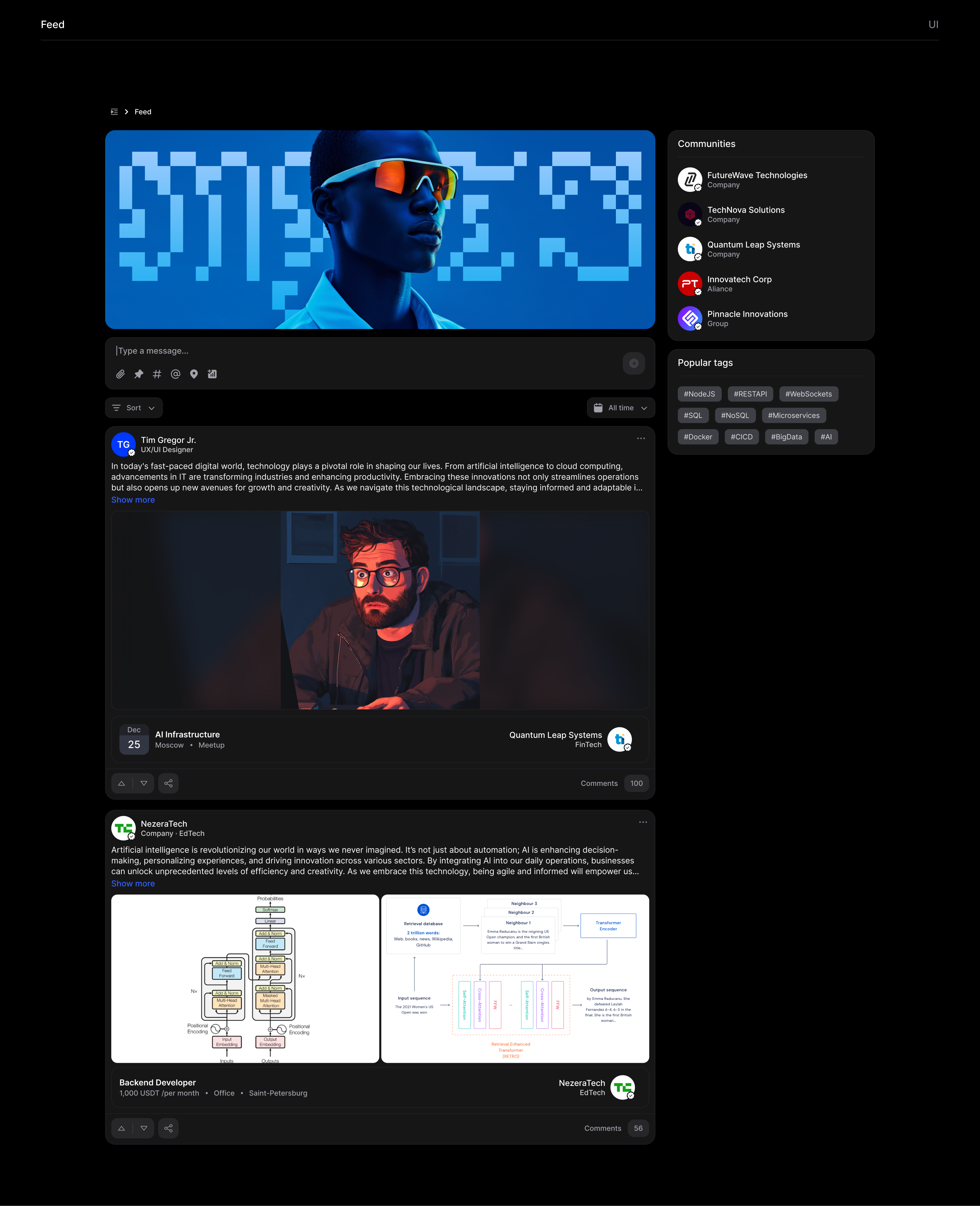MYTI | All-in-One IT Social Network | Web UX/UI Design — Изображение №14 — Интерфейсы на Dprofile