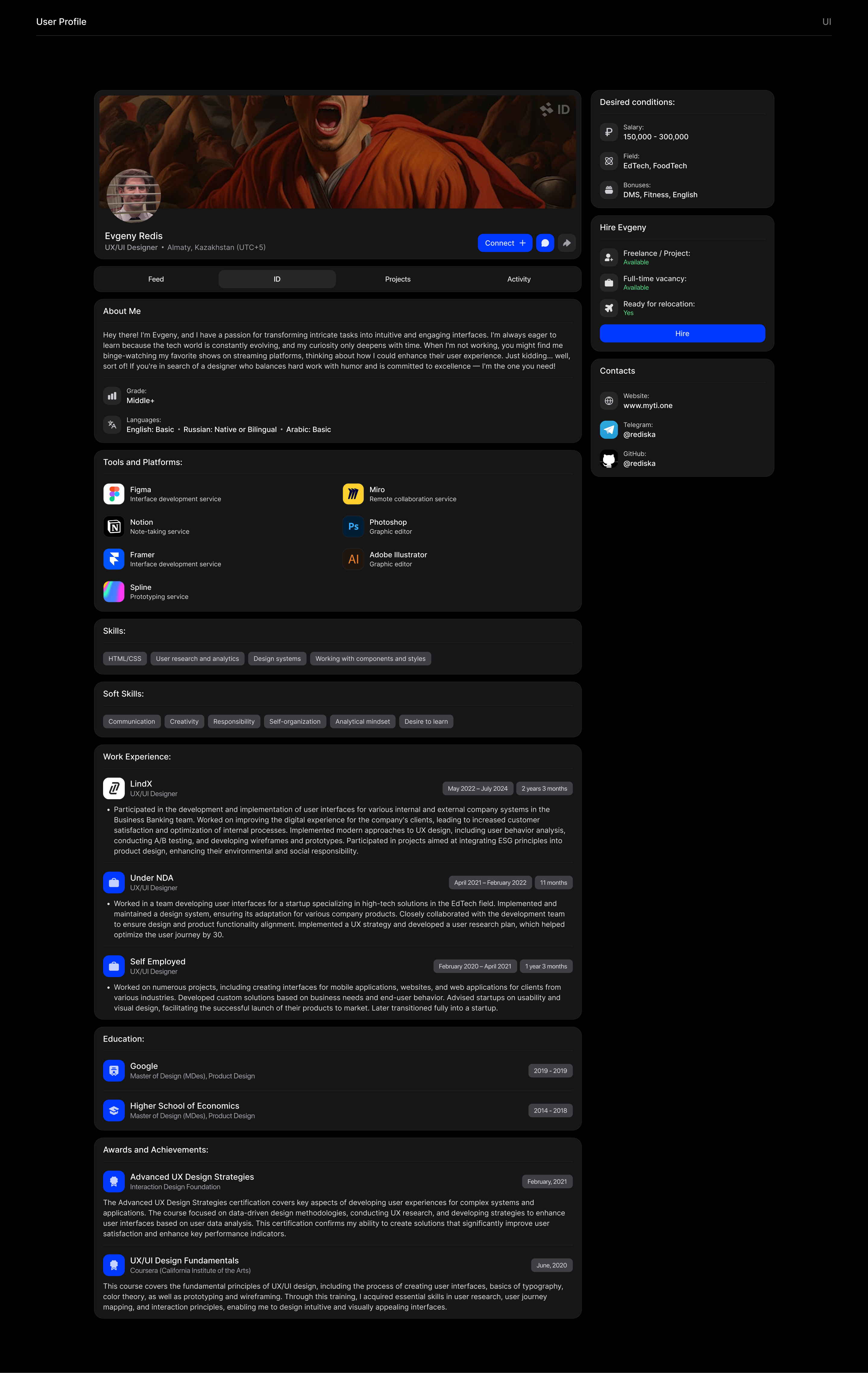 MYTI | All-in-One IT Social Network | Web UX/UI Design — Изображение №16 — Интерфейсы на Dprofile