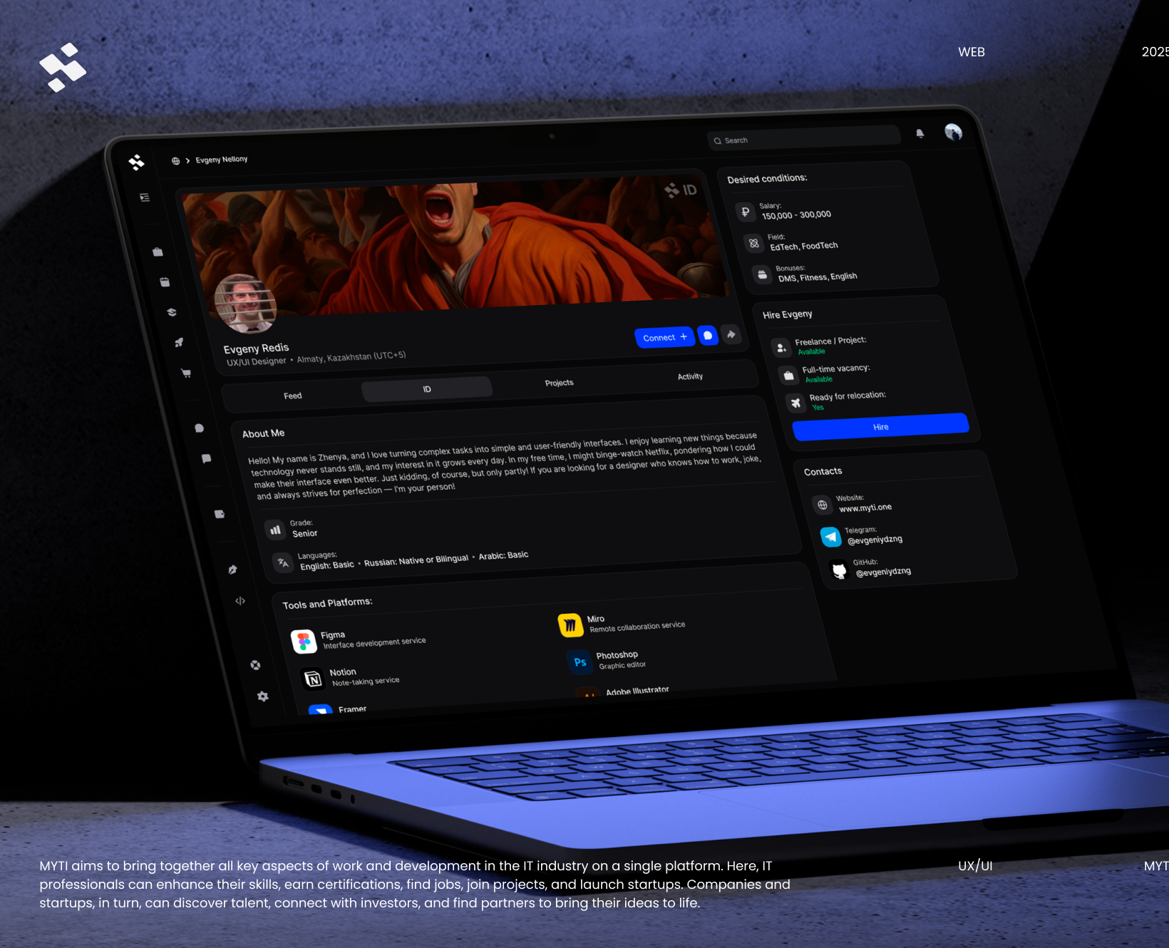MYTI | All-in-One IT Social Network | Web UX/UI Design — Интерфейсы на Dprofile