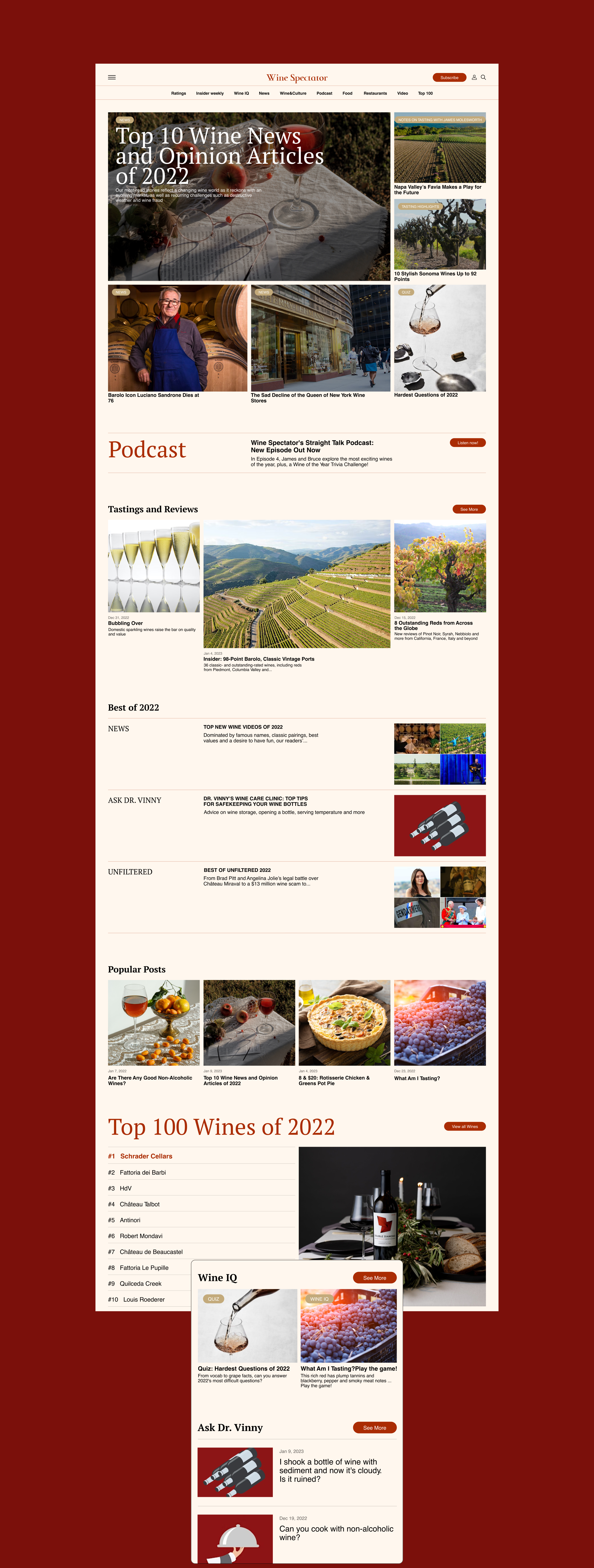 Wine Spectator - Redesign concept | News website — Изображение №2 — Интерфейсы на Dprofile