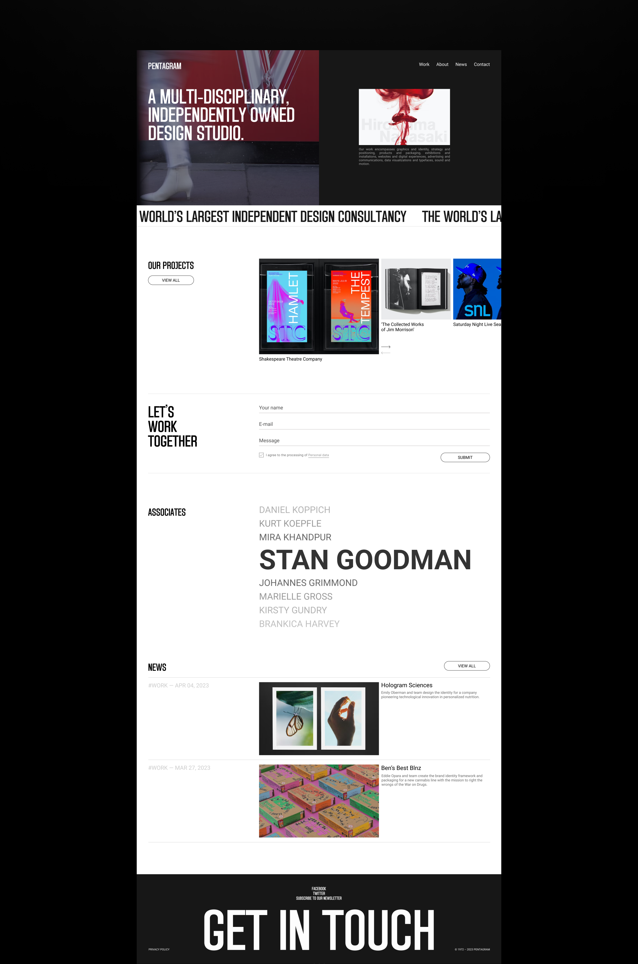 Pentagram - Redesign concept | Agency Website — Изображение №2 — Интерфейсы на Dprofile