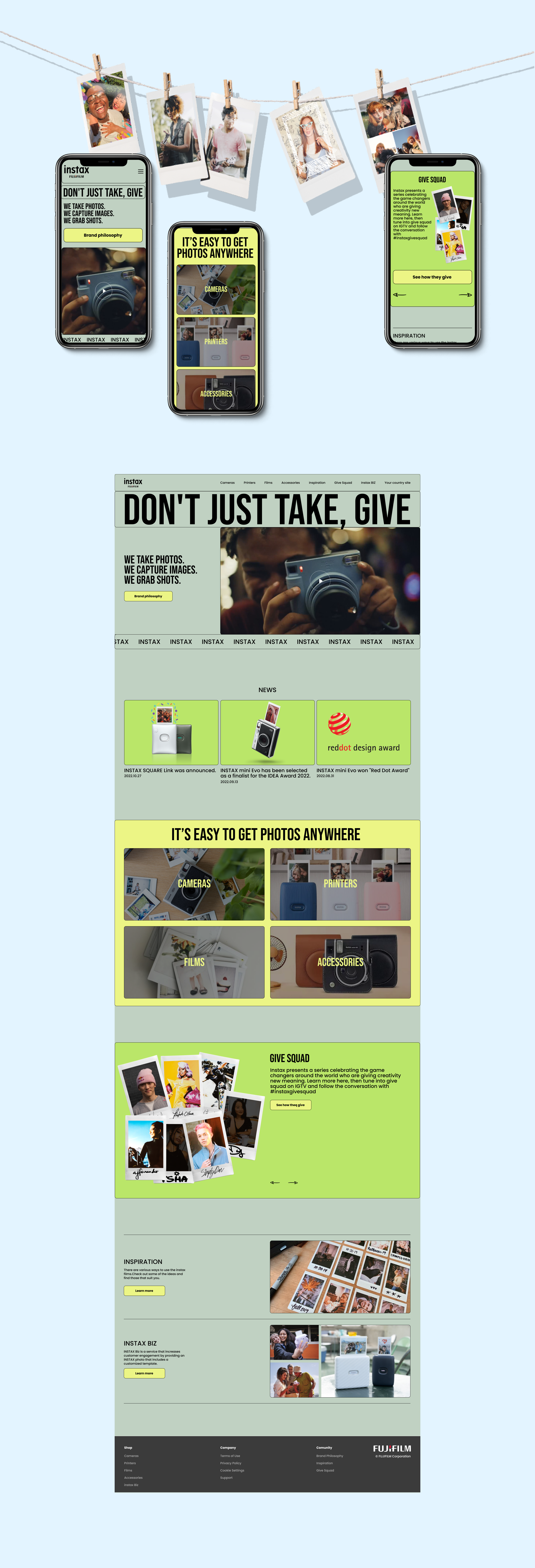 INSTAX - Redesign concept | Corporate website — Изображение №2 — Интерфейсы на Dprofile