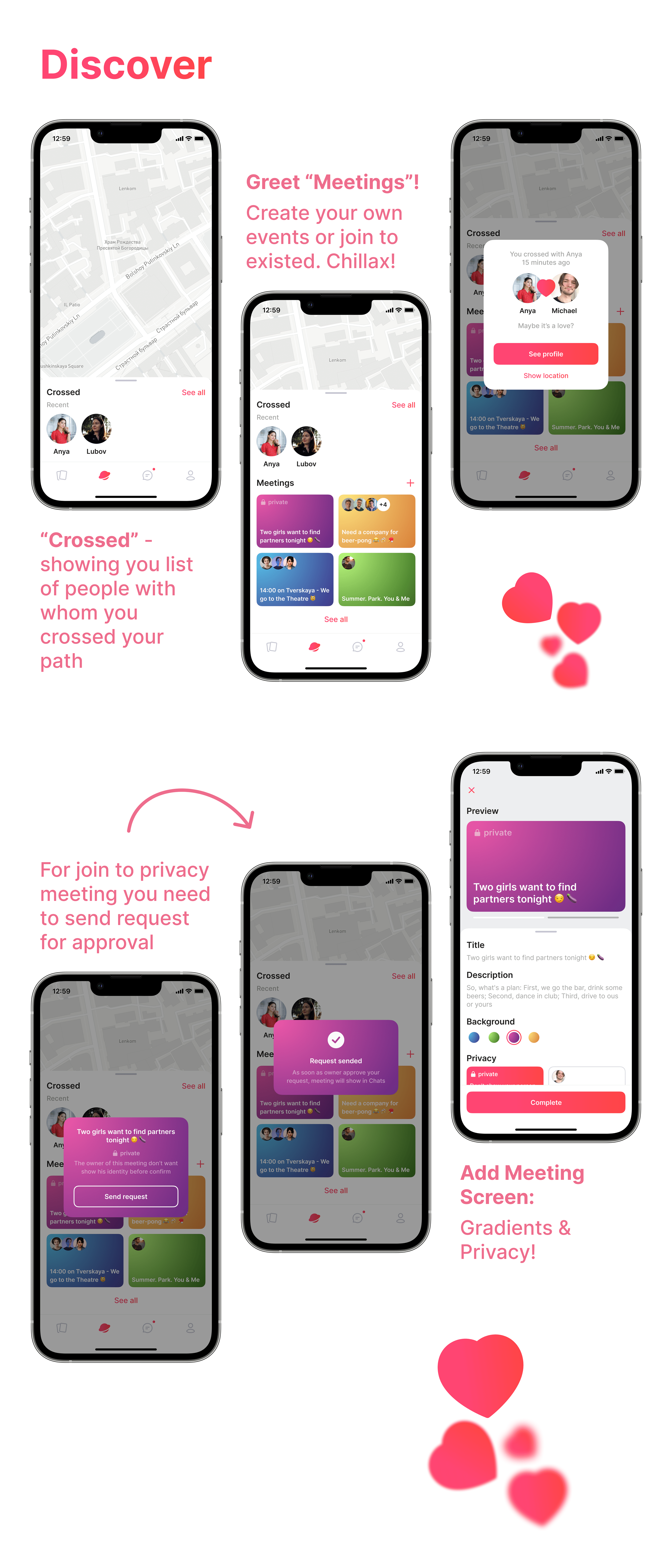 Match! - Dating App Concept — Изображение №6 — Интерфейсы, Брендинг на Dprofile