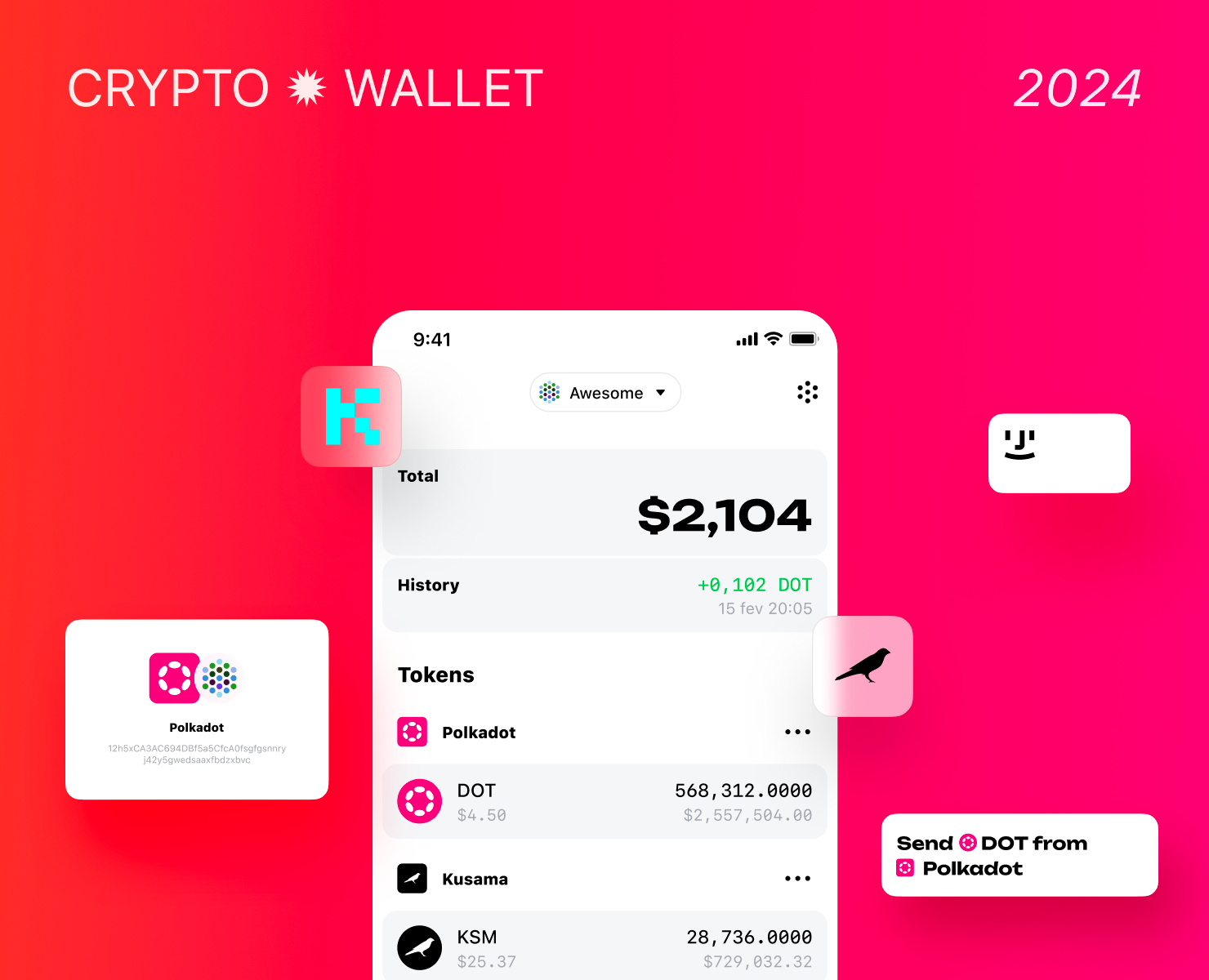 Crypto wallet app — Интерфейсы на Dprofile