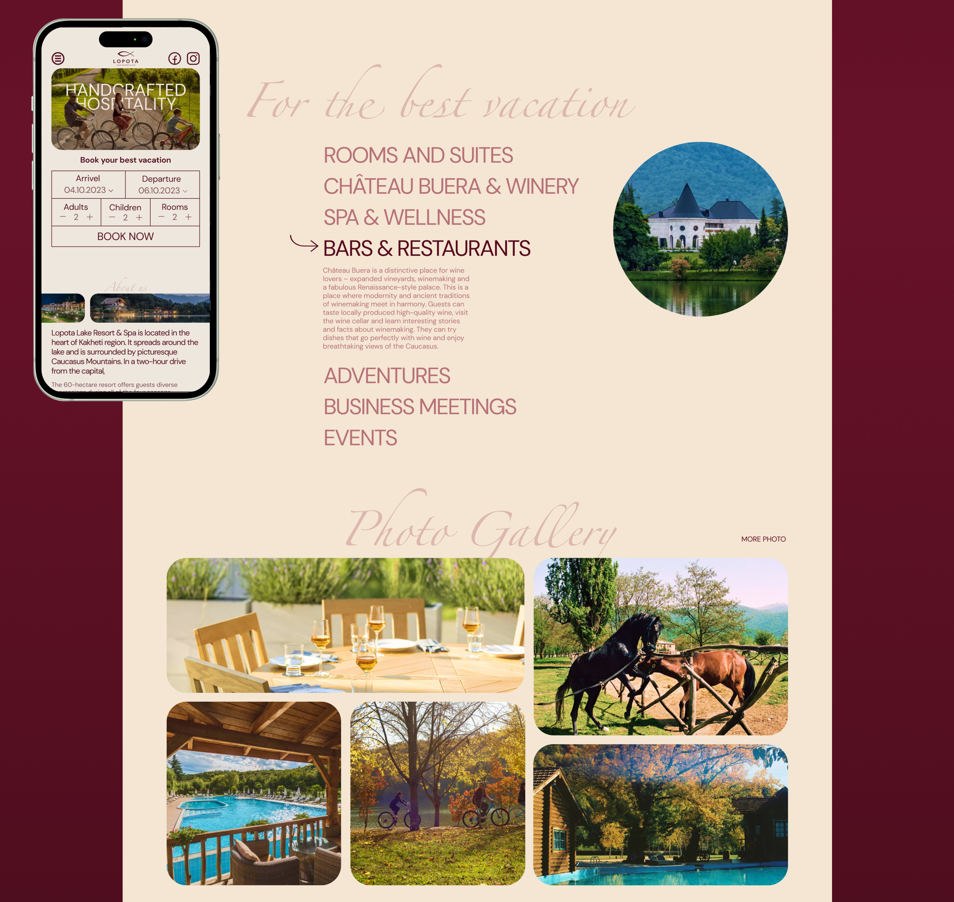 Lopota lake resort & SPA — Изображение №3 — Интерфейсы на Dprofile
